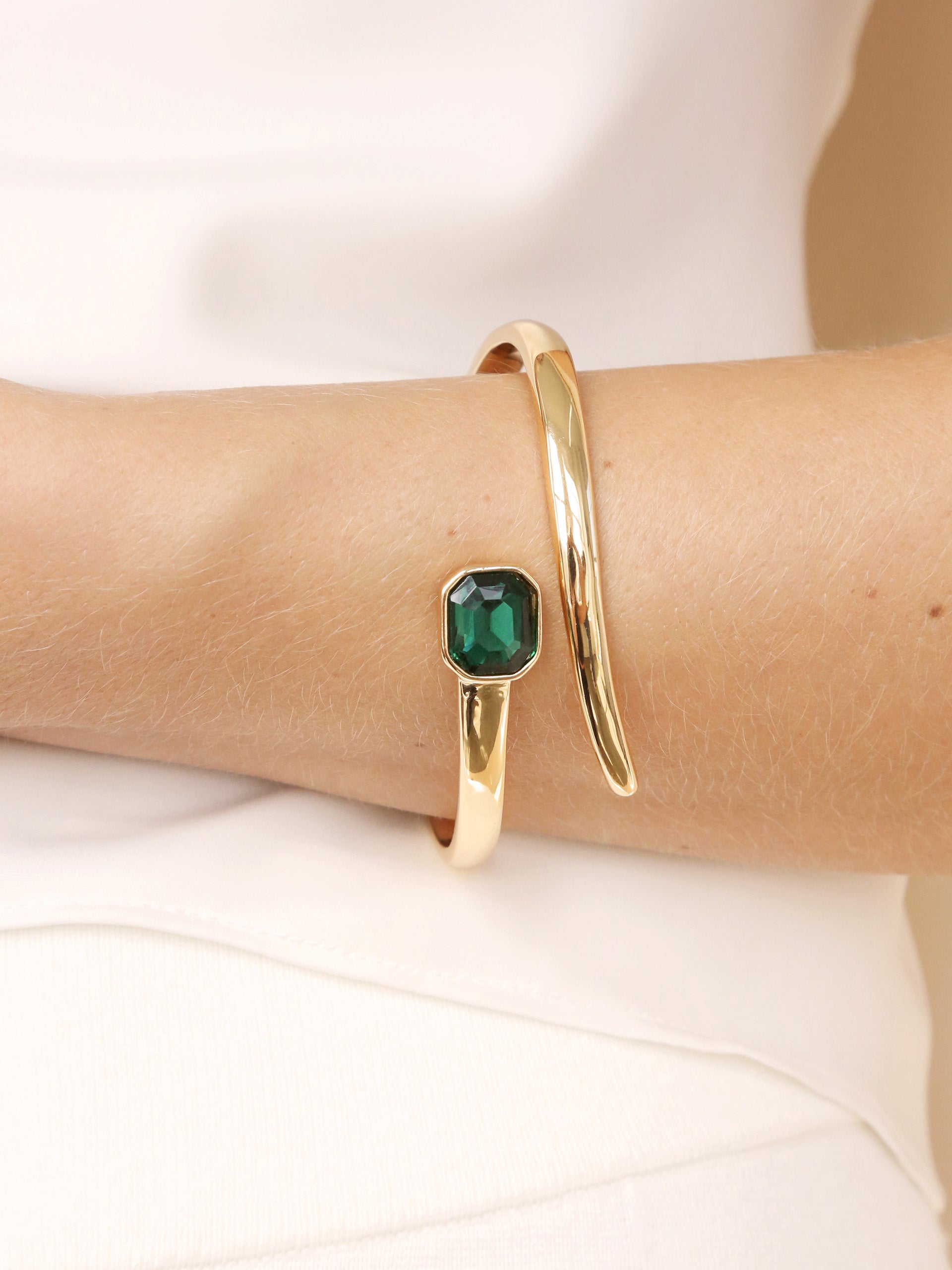 Emerald Green Beaded Wrap Cuff Bracelet for Women - Boho Chic Handmade Jewelry for Parties, Weddings & Everyday Wear