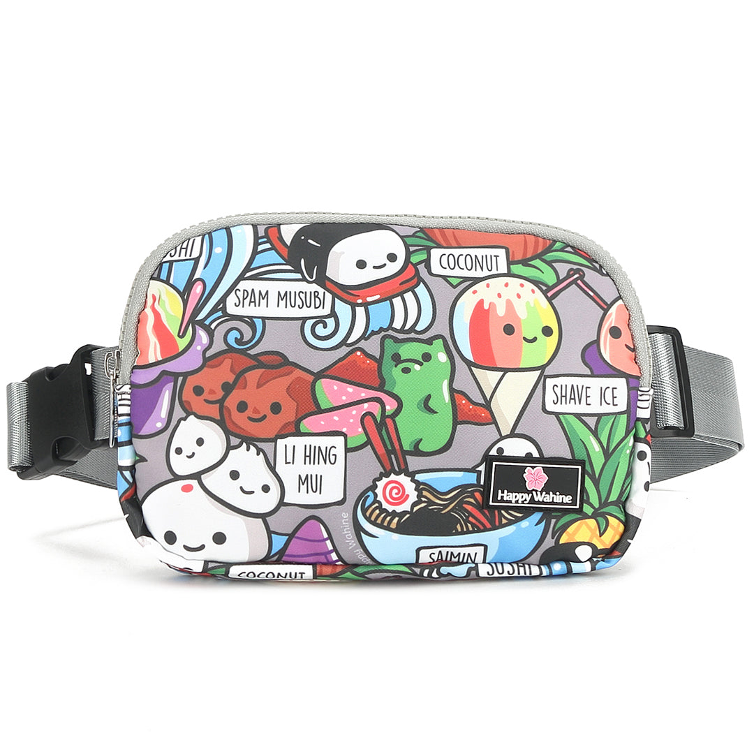 Jenna Crossbody Belt Bag - Stylish & Functional Waist Pack for Women, Adjustable Strap, Lightweight & Durable (Hawaii Grey) - Perfect for Travel, Hiking, Shopping & Everyday Use