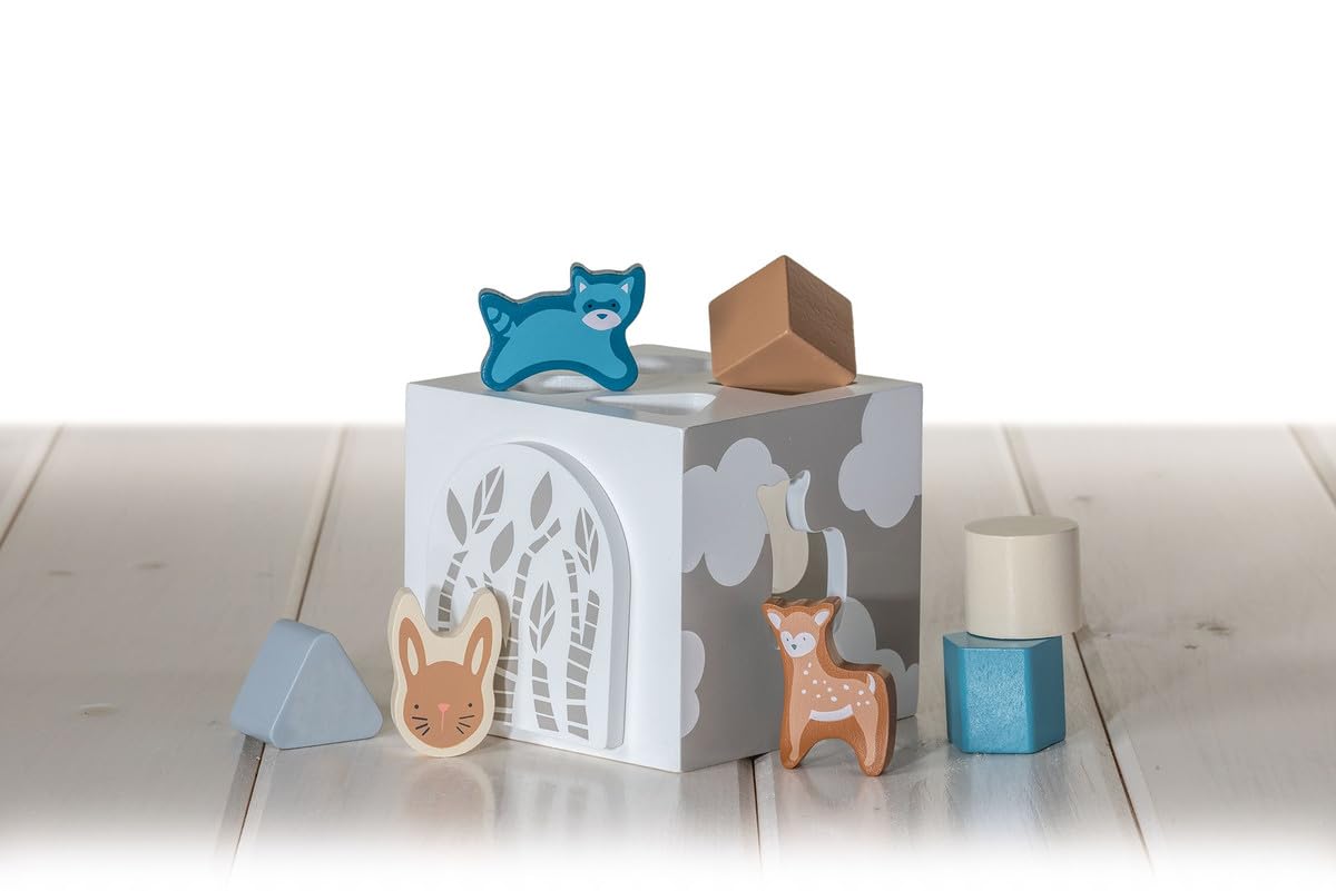 Mary Meyer Leika Wooden Nesting & Stacking Blocks - Montessori Educational Toys for Toddlers 18+ Months - Woodland Animal Theme (3.5 x 13.5 Inches) - Perfect for Preschool Learning & Birthday Gifts - Great for Early Childhood Development & Sensory Play