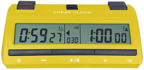 HCYY Silent Digital Chess Timer - Portable Countdown Clock for Professional Chess, Checkers & Chinese Chess | Tournament, Practice & Home Use (Yellow)
