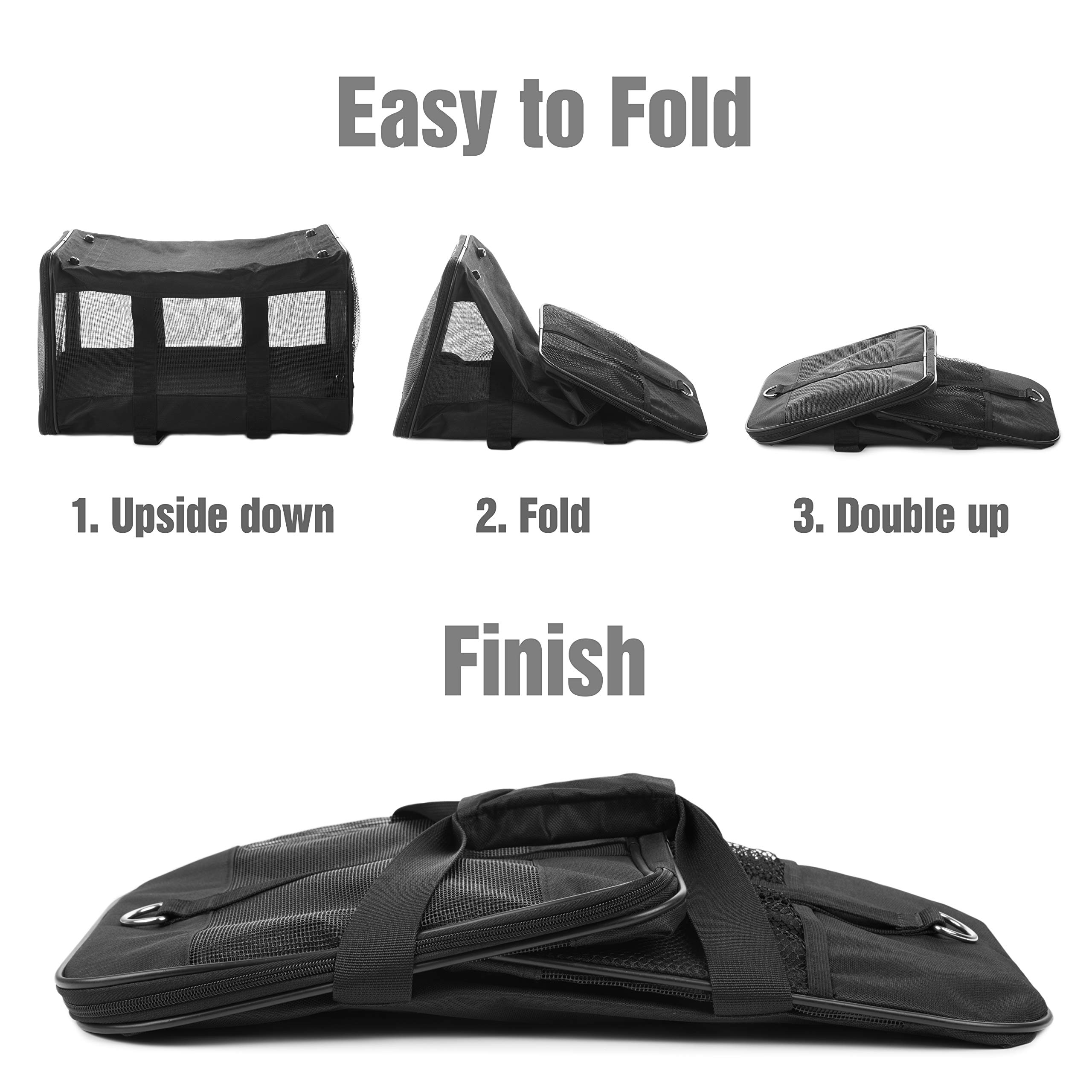 Soft-Sided Collapsible Pet Travel Carrier for Cats & Small Dogs - Airline Approved, Durable & Portable (Medium, Up to 17 lbs) - Perfect for Air Travel, Road Trips & Vet Visits