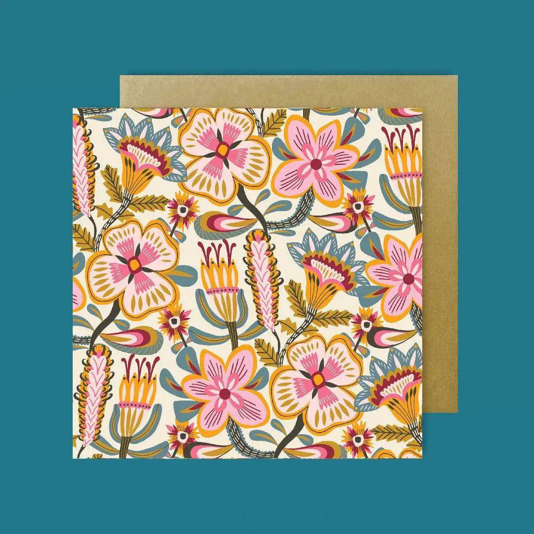 Folk Blooms Australian Greeting Cards - Handmade Floral Design Greeting Cards for Birthday, Wedding, Thank You - Perfect for Special Occasions & Gift Giving
