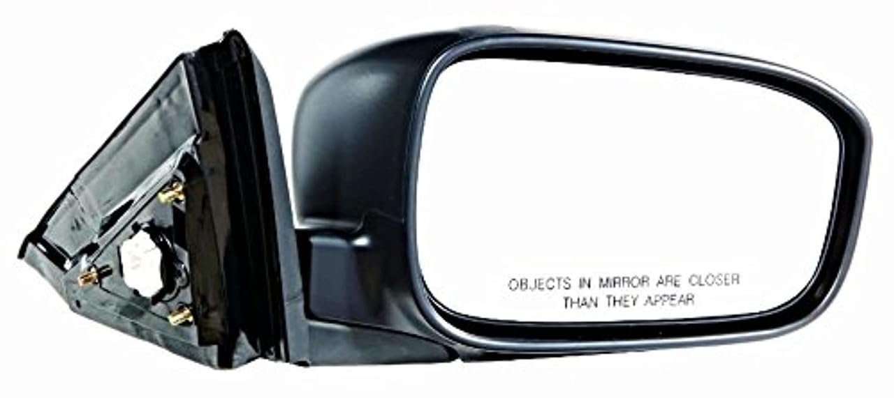 2003-2007 Honda Accord Coupe Right Passenger Side Power Mirror - Non-Painted Black (No Heat) - Replacement Car Part for Improved Visibility & Safety While Driving