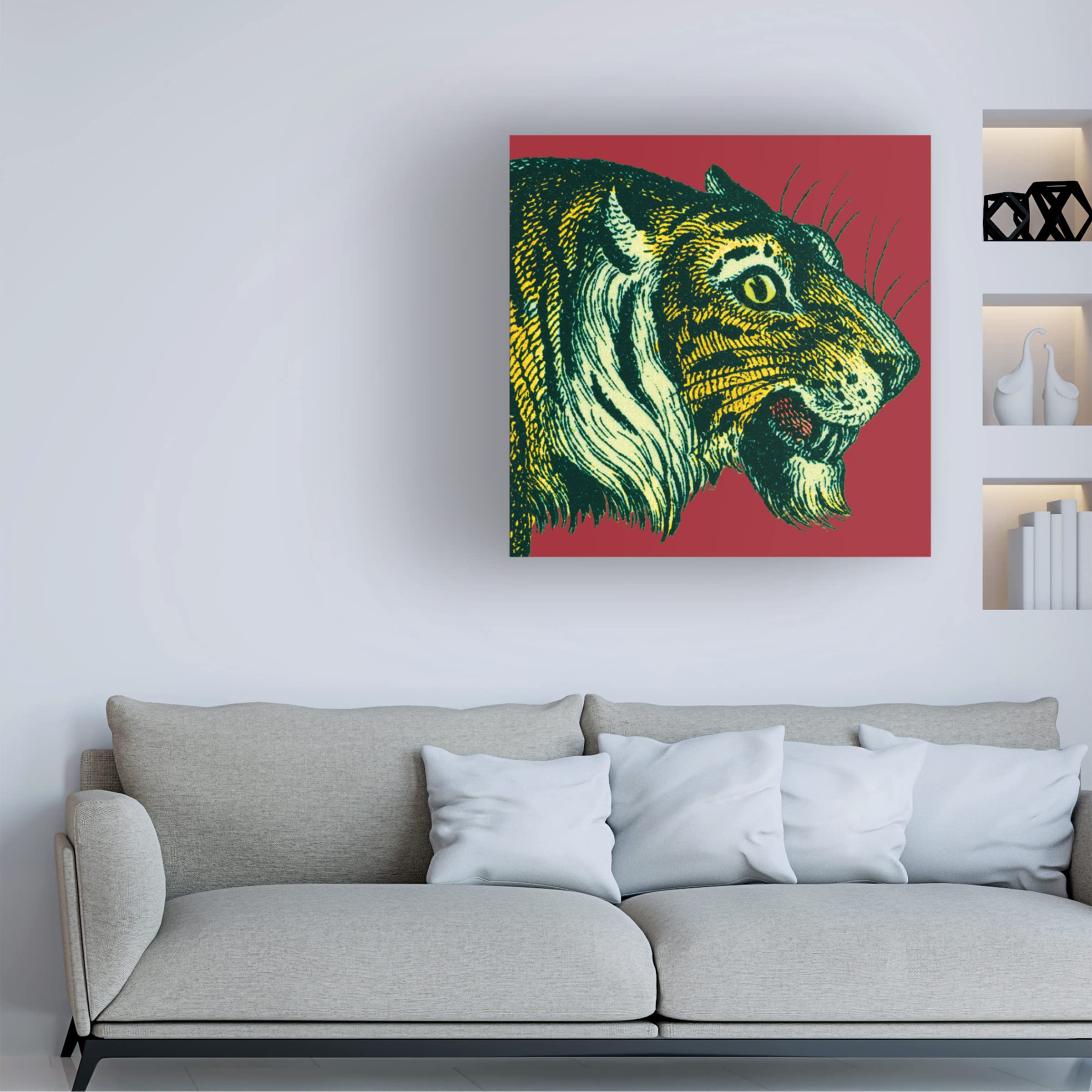Trademark Fine Art 'Jungle Flair I' Canvas Wall Art Print by Wild Apple - Tropical Home Decor for Living Room, Bedroom & Office
