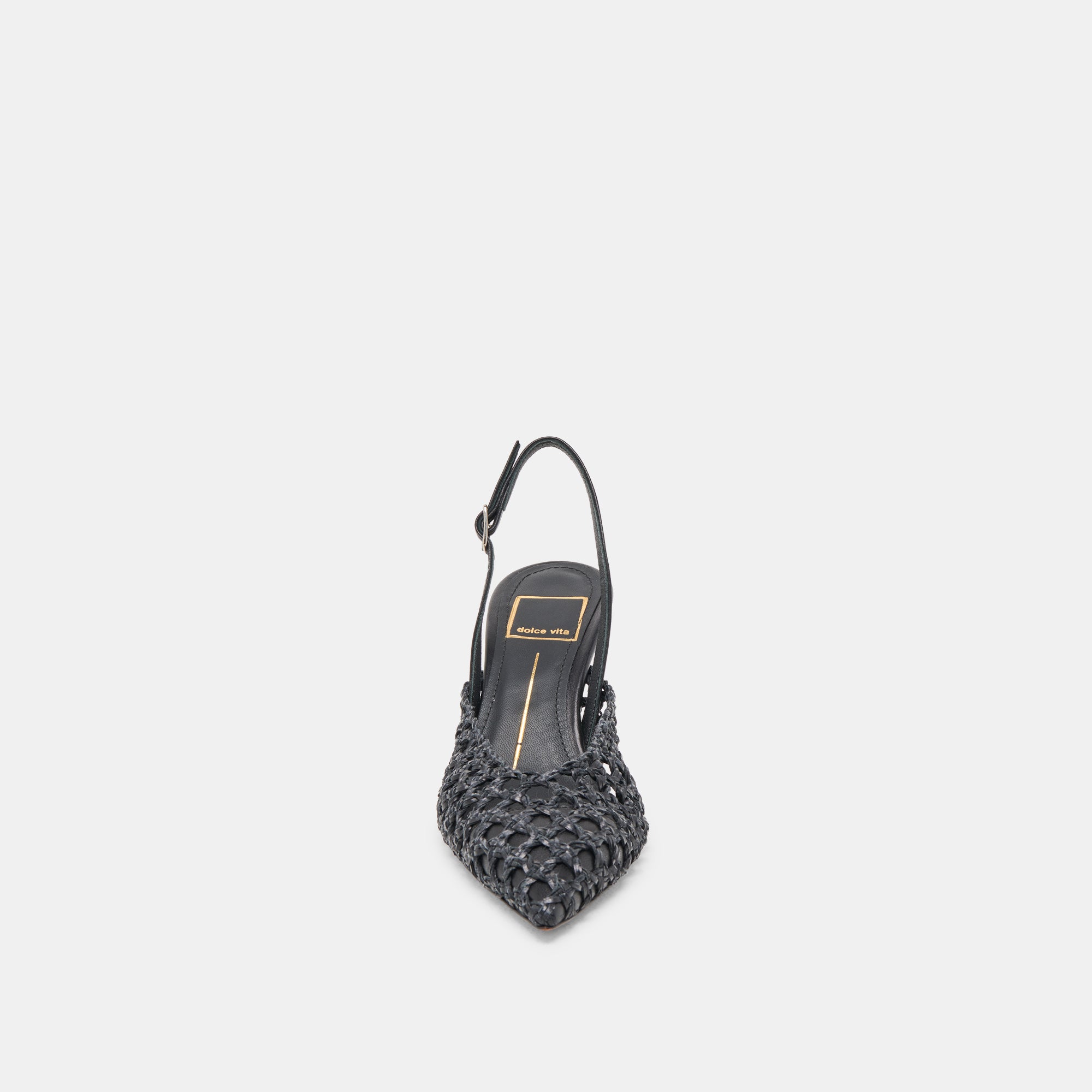 Gloria Women's Black Woven High Heels - Stylish Dress Pumps for Party, Wedding & Evening Events