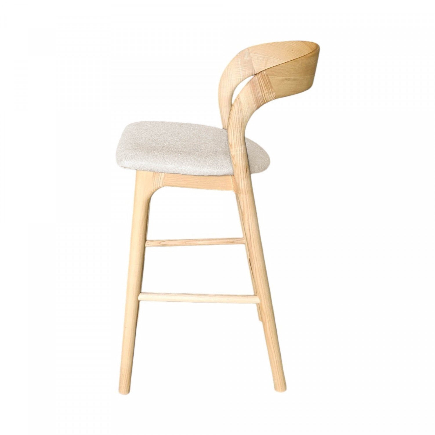 Brivonne Natural Wood Counter Stool - Adjustable Height Bar Stool for Kitchen Island, Breakfast Nook & Home Decor - Modern Farmhouse Dining Furniture