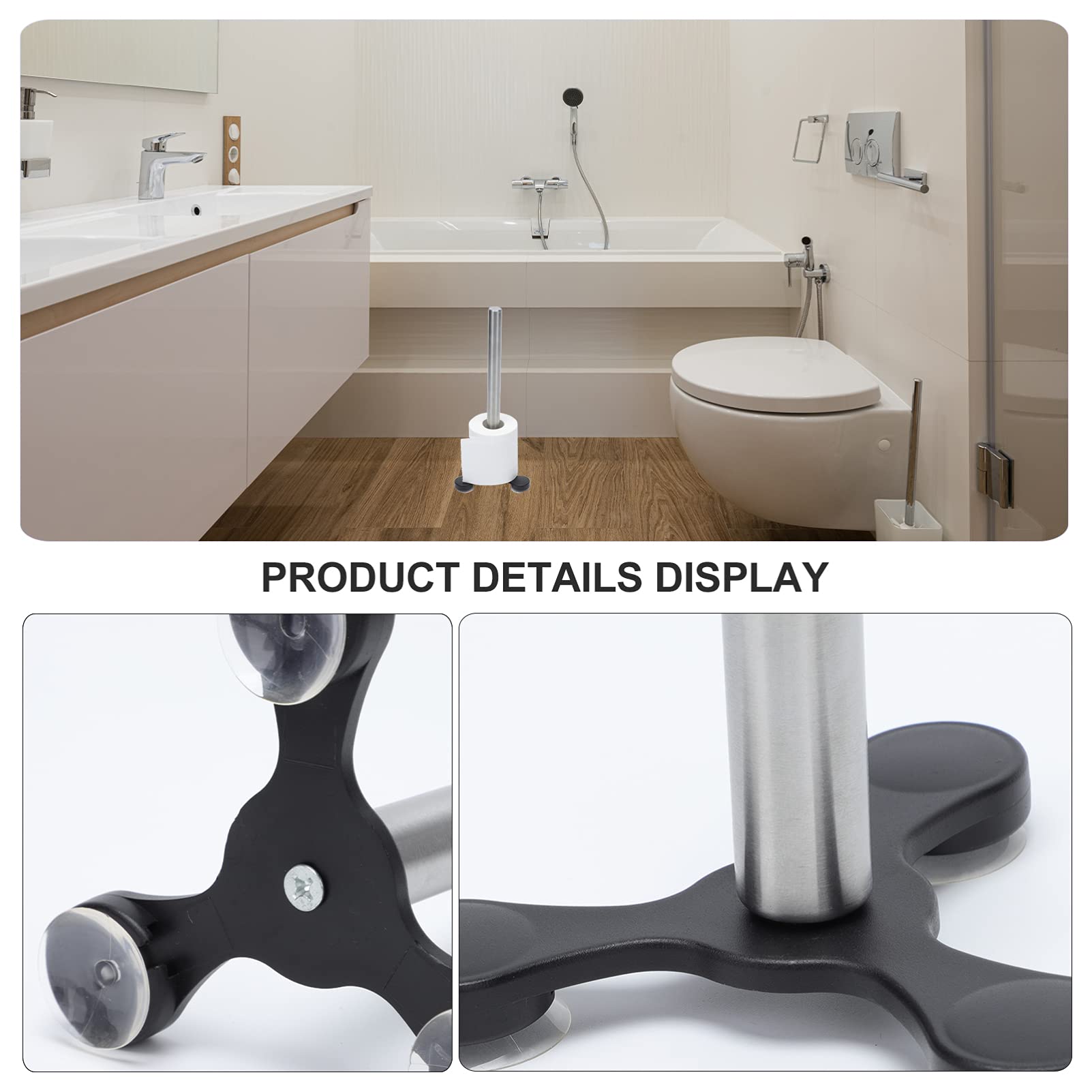 Vertical Toilet Paper Holder Stand for Bathroom & Kitchen - Tissue Roll Organizer