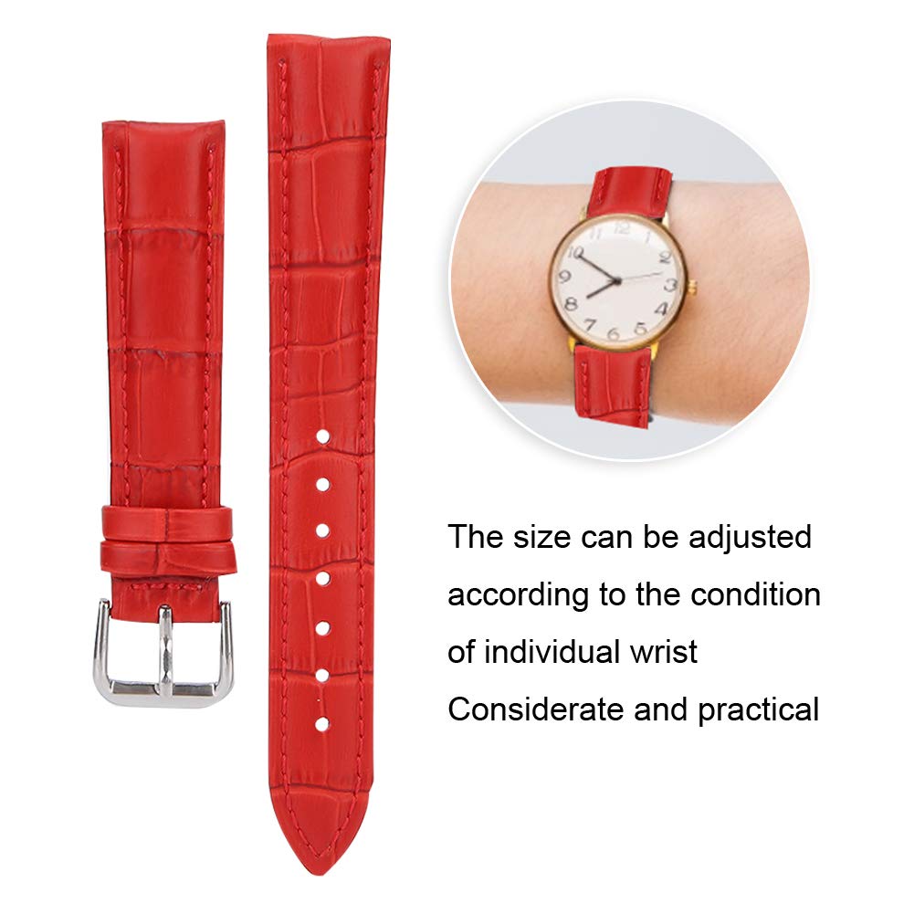 ZJchao 18mm Red PU Leather Watch Band - Adjustable Unisex Watch Strap Replacement for Men & Women, Perfect for Watch Repair, Daily Wear & Gift Giving