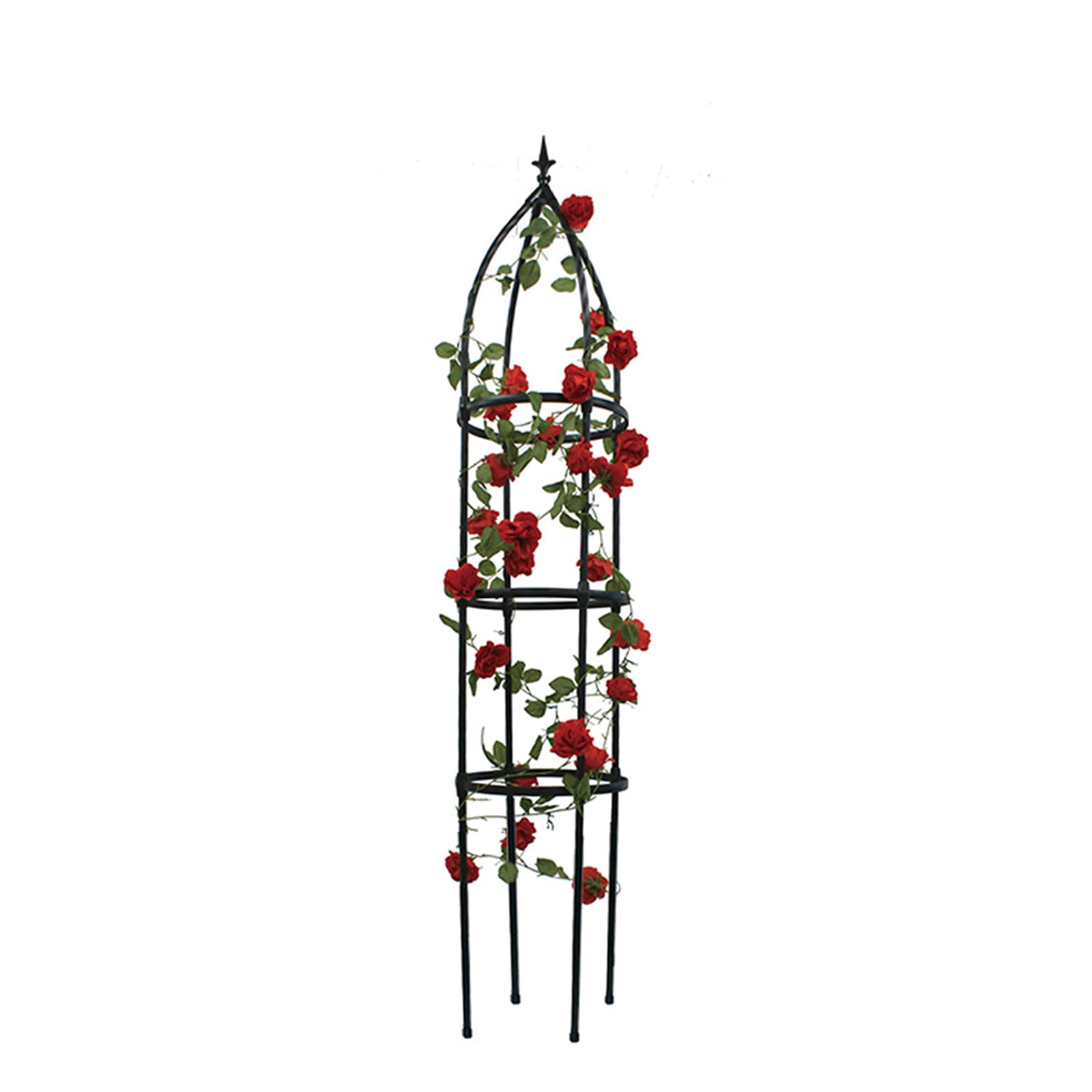 Heavy Duty Tomato Cages for Garden Plants - Sturdy Metal Plant Support Stakes & Vegetable Trellis for Vertical Climbing Plants - Indoor/Outdoor Use for Tomatoes, Cucumbers, Peas & Vining Flowers (Black) - Perfect for Backyard Gardening, Patio Containers & Raised Beds