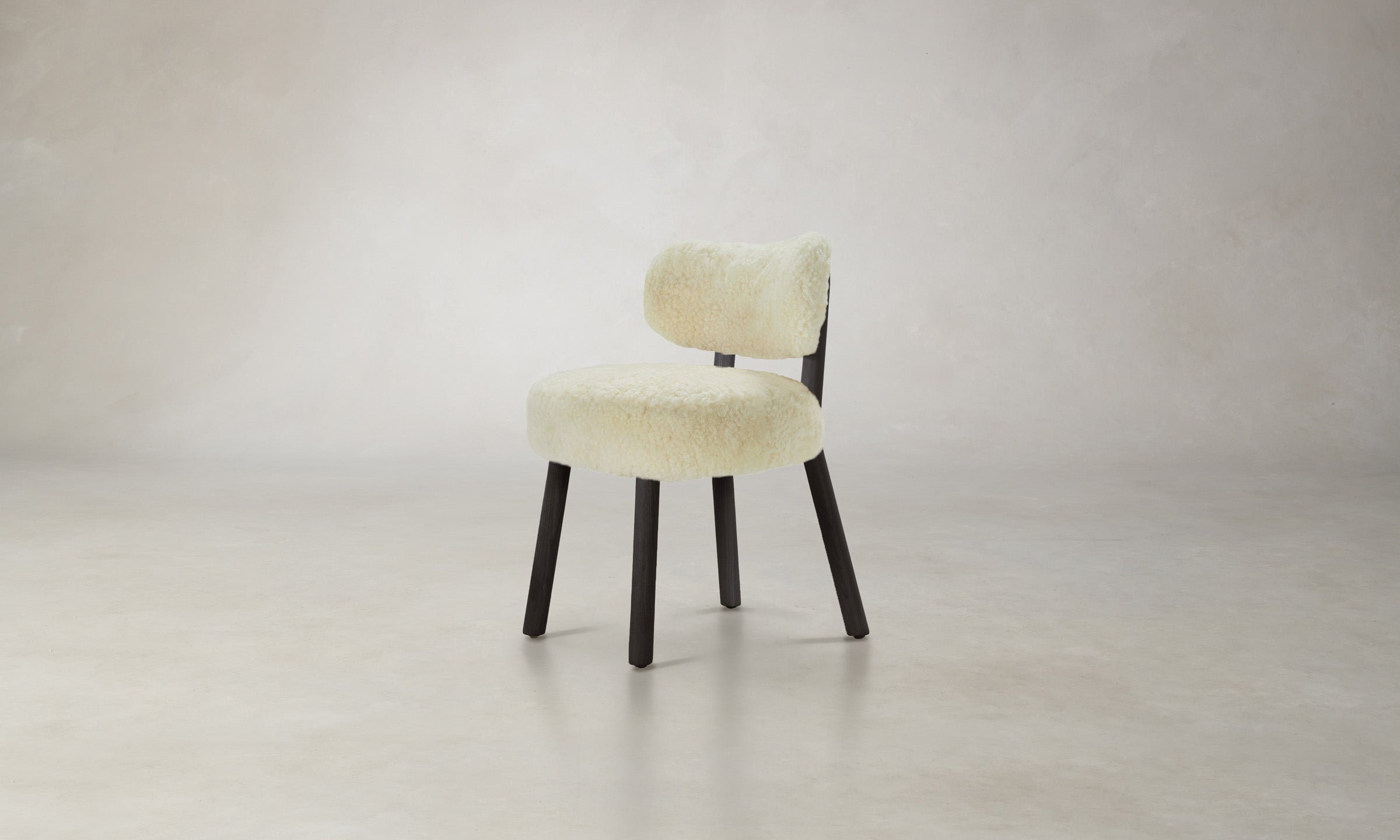 The Jane Dining Chair - Shearling Ivory Upholstered Modern Accent Chair for Dining Room, Kitchen, or Office - Cozy & Stylish Seating Solution