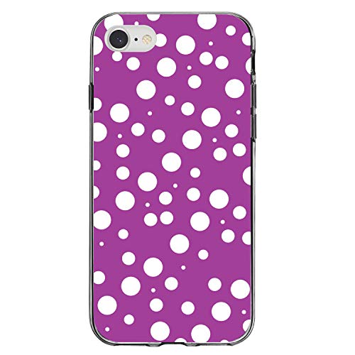 Fuchsia White Bubbles Polka Dots On Clear Case