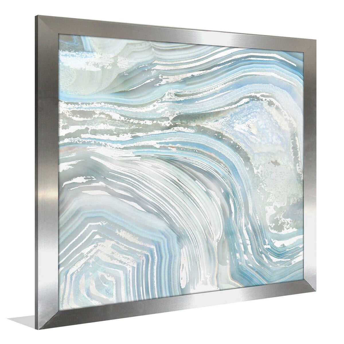 Blue Agate II Square Print on Acrylic - Modern Wall Art for Living Room, Bedroom & Office Decor