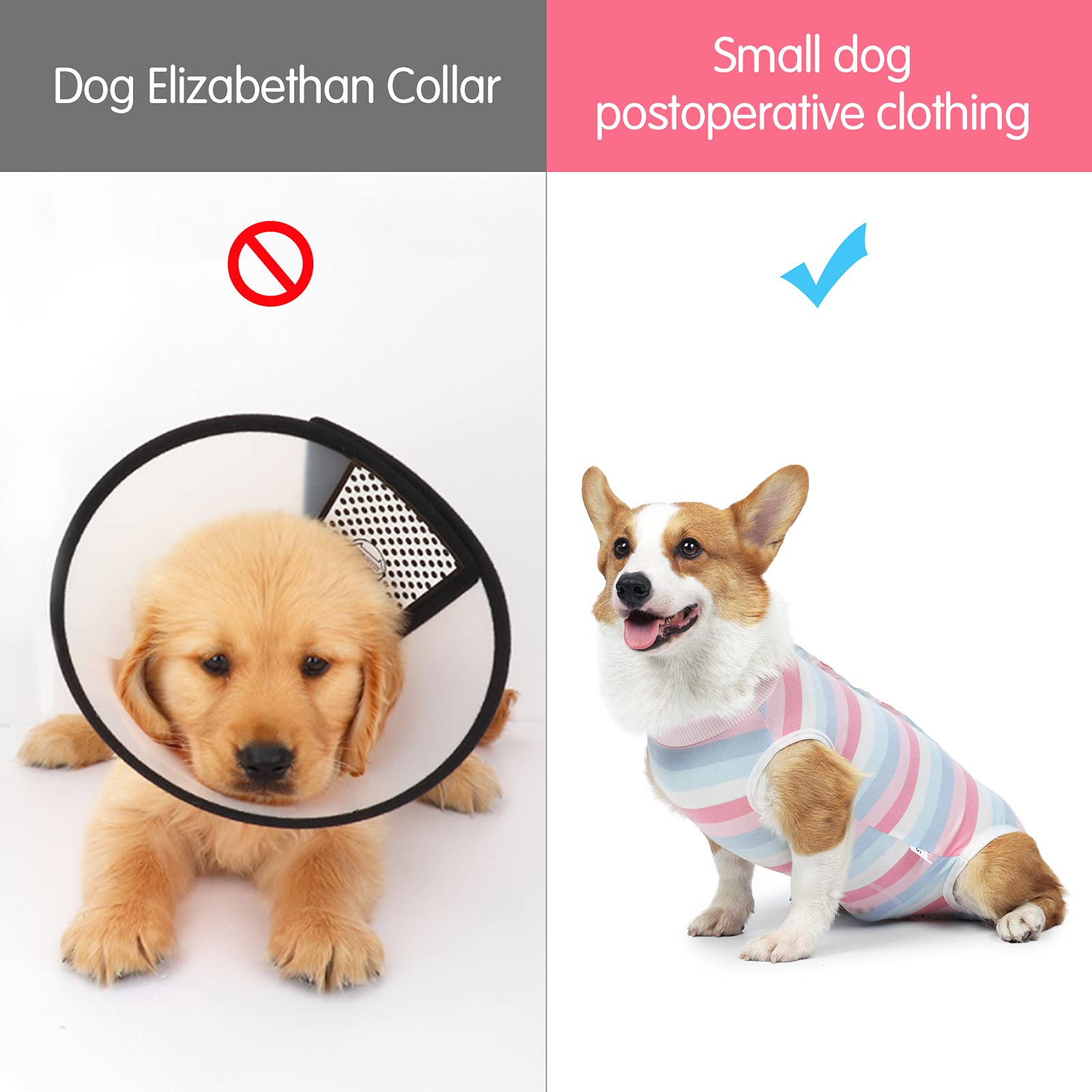 Dog Surgery Recovery Suit - Soft & Comfortable Onesie for Small & Medium Dogs | E-Collar Alternative | Post-Surgery Protection | Prevents Licking Wounds | Perfect for Spay/Neuter Recovery & Abdominal Healing