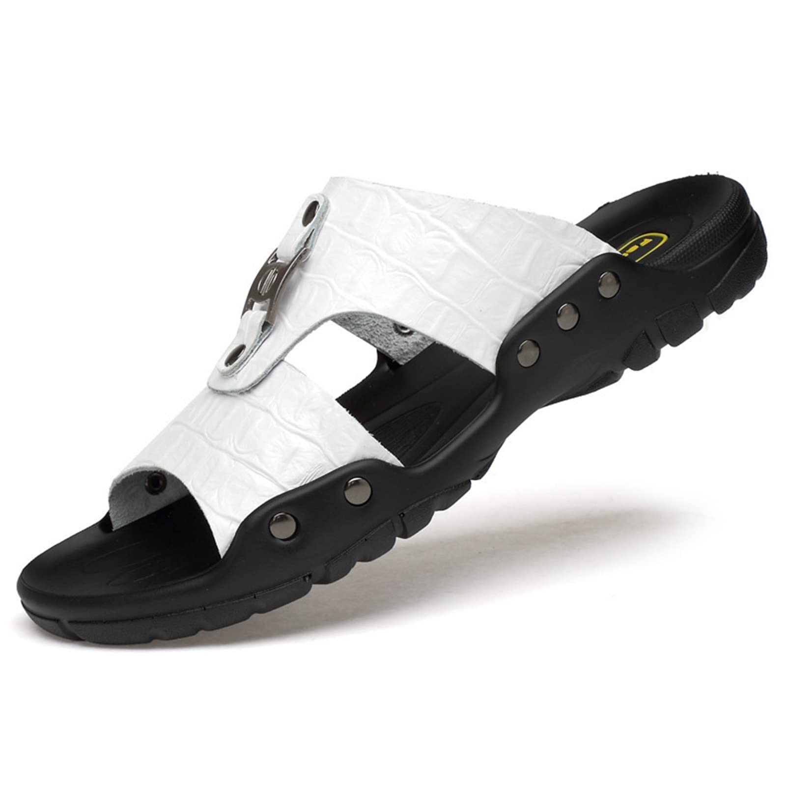 **Men's Open Toe Leather Sandals - Breathable Soft Non-Slip Summer Beach Shoes for Walking, Pool Slides & Outdoor Activities**