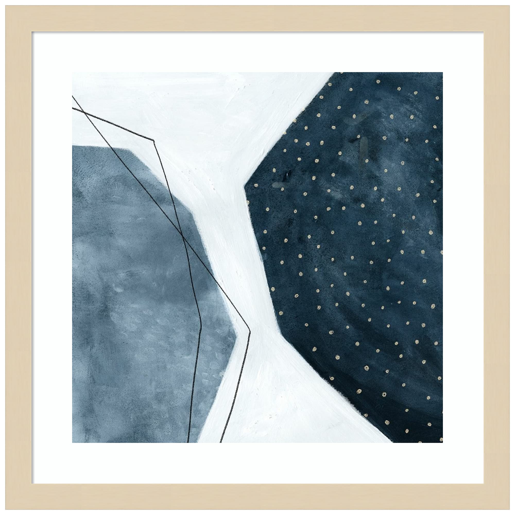 Emma Scarvey Adjacent Abstraction II Wood Framed Wall Art Print - 17x17 Inches, Natural Slim Frame - Modern Abstract Home Decor for Living Room, Bedroom & Office