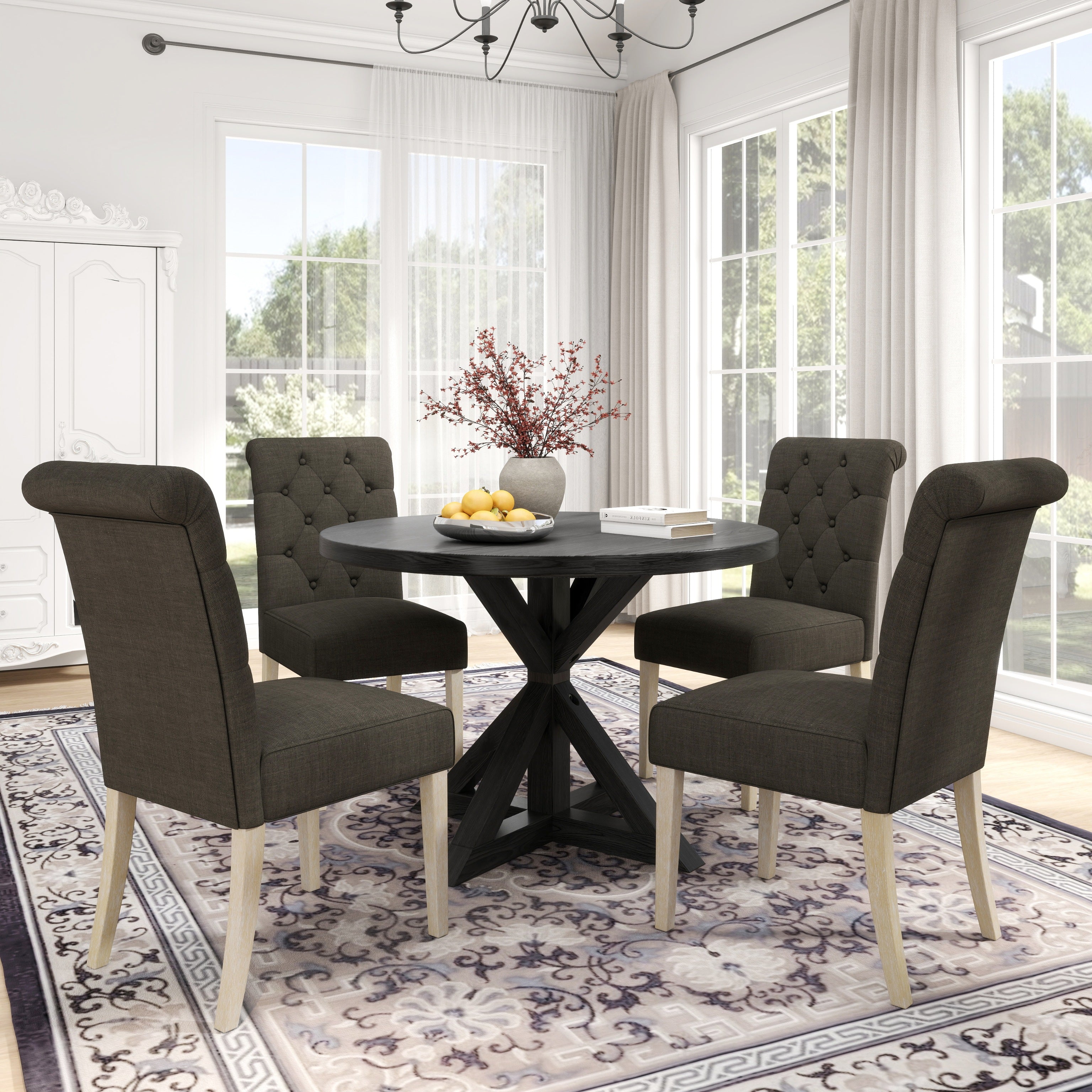 Roundhill Furniture Banff 5-Piece Dining Set - 42