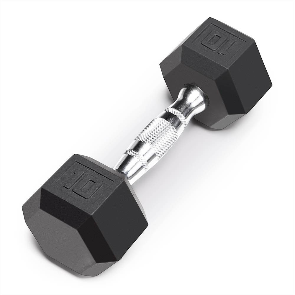 Marcy 10lb Rubber Hex Dumbbell - Premium Home Gym Equipment for Strength Training & Weightlifting | Perfect for Home Workouts, CrossFit & Fitness Routines