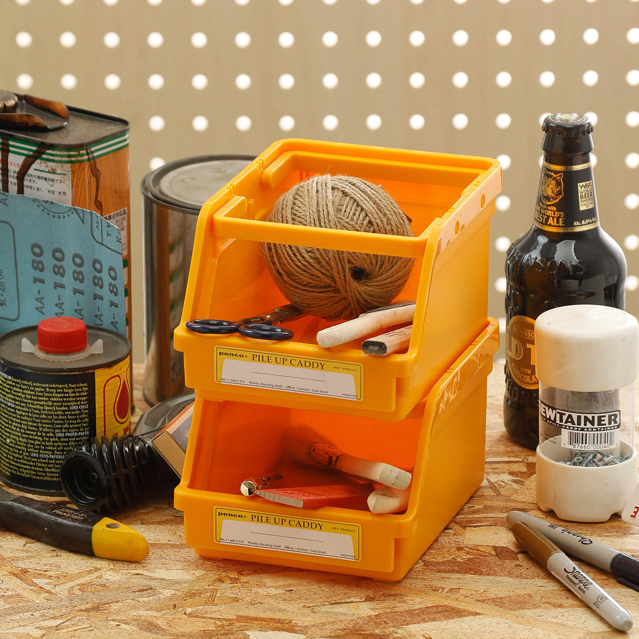 Penco Pile Up Caddy - Stackable Storage Organizer for Office, School, and Home Use - Perfect for Pens, Pencils, Markers, and Art Supplies