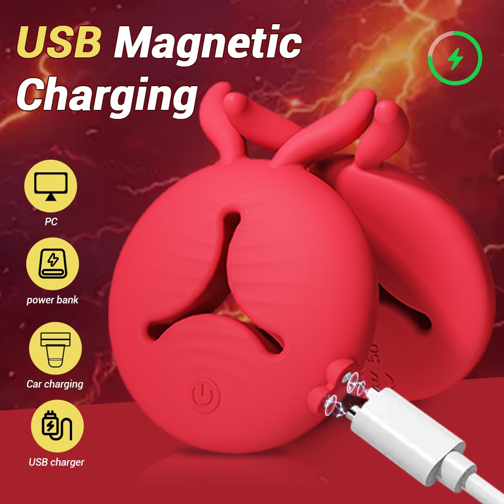Premium 4-in-1 Remote Control Vibrating Nipple Clamps & Dildo Set - APP Controlled BDSM Sex Toys for Women with 10 Tongue Licking Modes | Couples Play, Solo Pleasure & Sensual Exploration