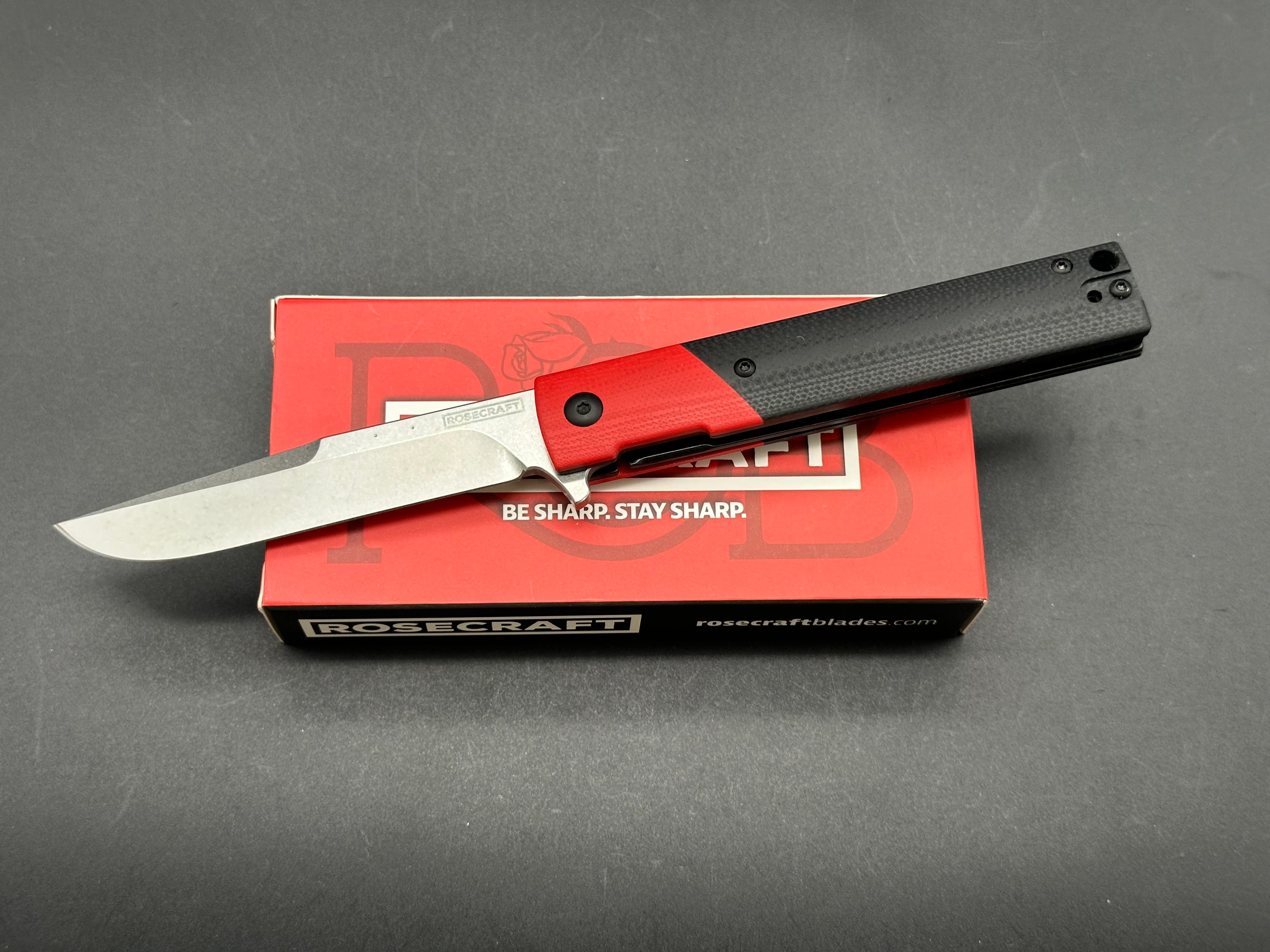RoseCraft Blades Joka Red Folding Pocket Knife RCM011 RDB - Perfect for Camping, Hiking & Everyday Carry (EDC)