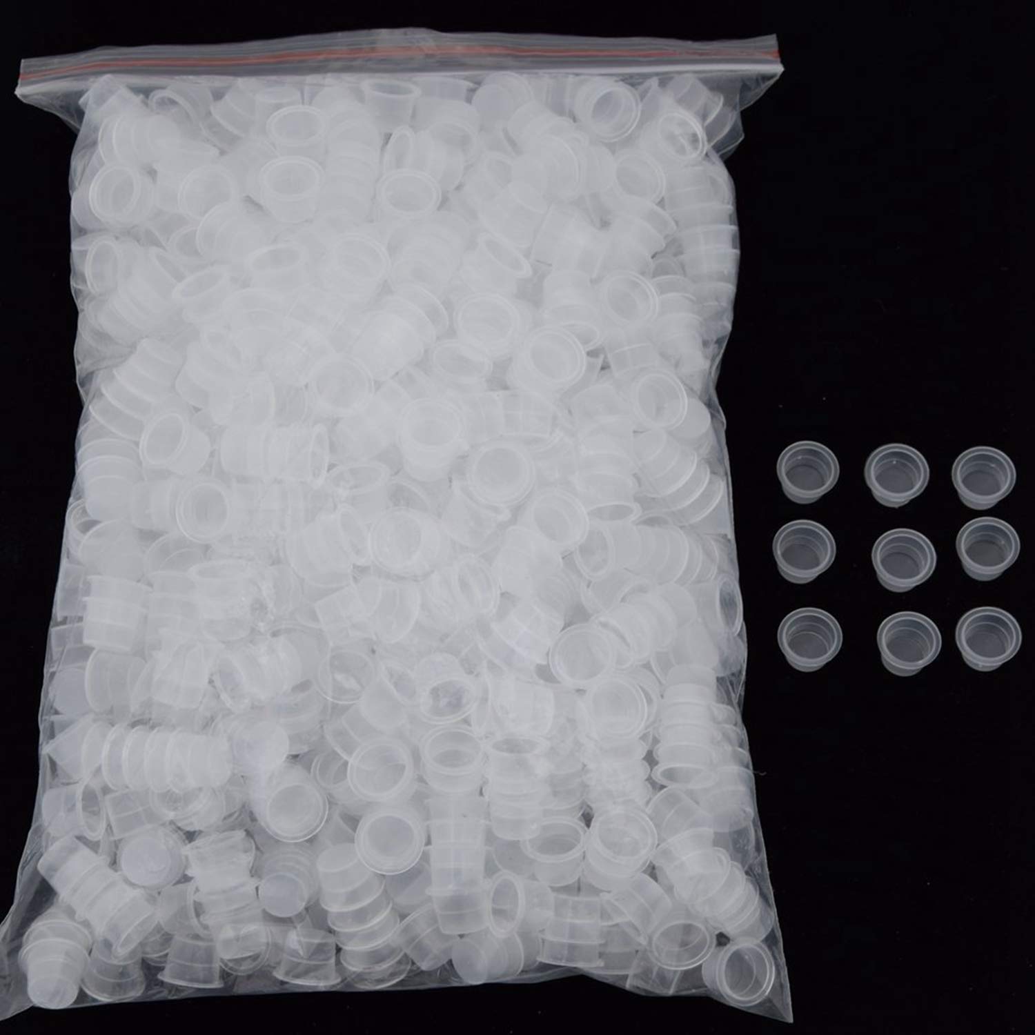 DOWEI 500pcs Disposable Plastic Ink Cups - Large #15 Ink Pigment Caps for Tattoo Supplies (500L) | Perfect for Tattoo Artists, Body Art Studios & Professional Ink Work