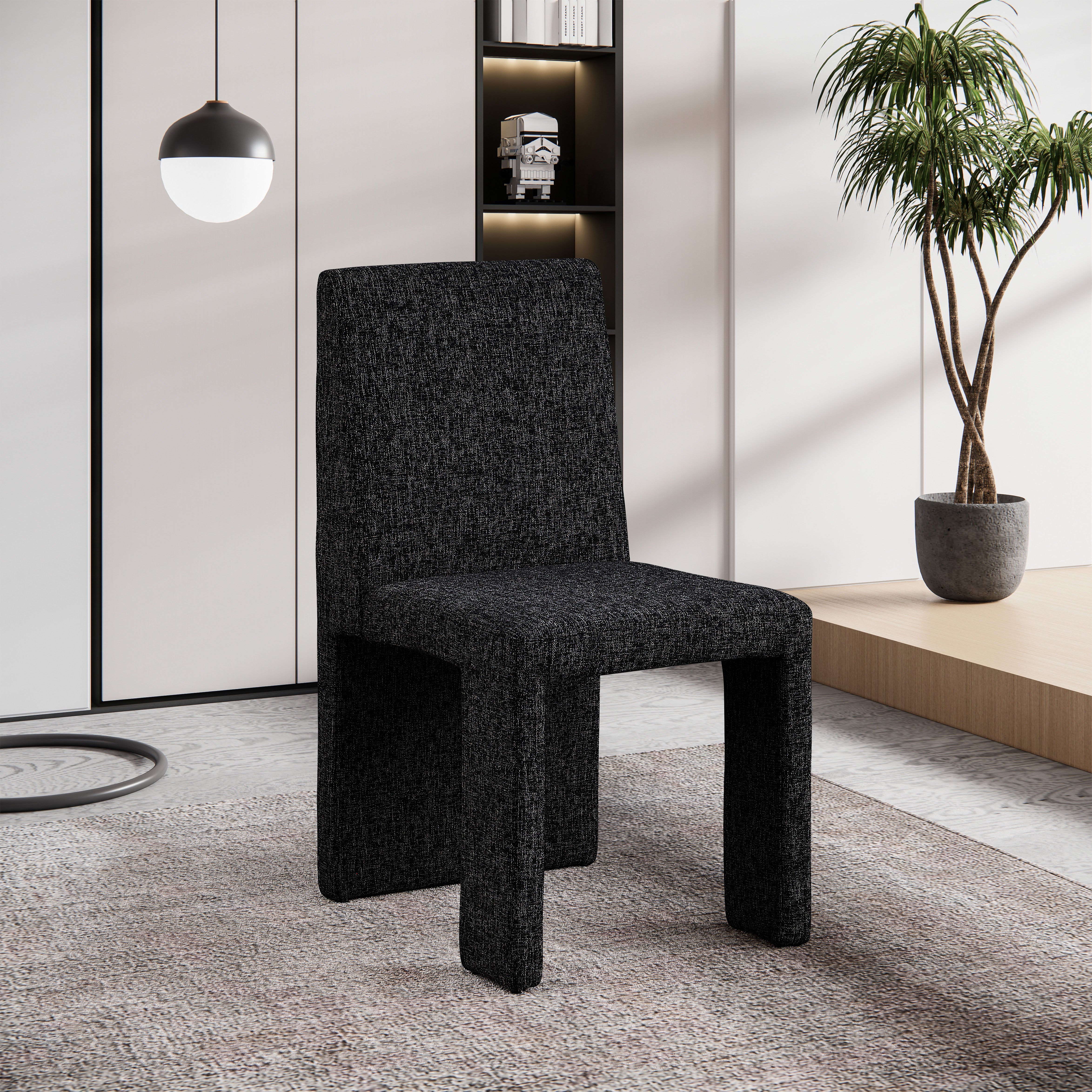 Benson Linen Textured Fabric Dining Chair - Modern Farmhouse Style Upholstered Seat for Kitchen, Dining Room & Home Decor | Comfortable & Durable