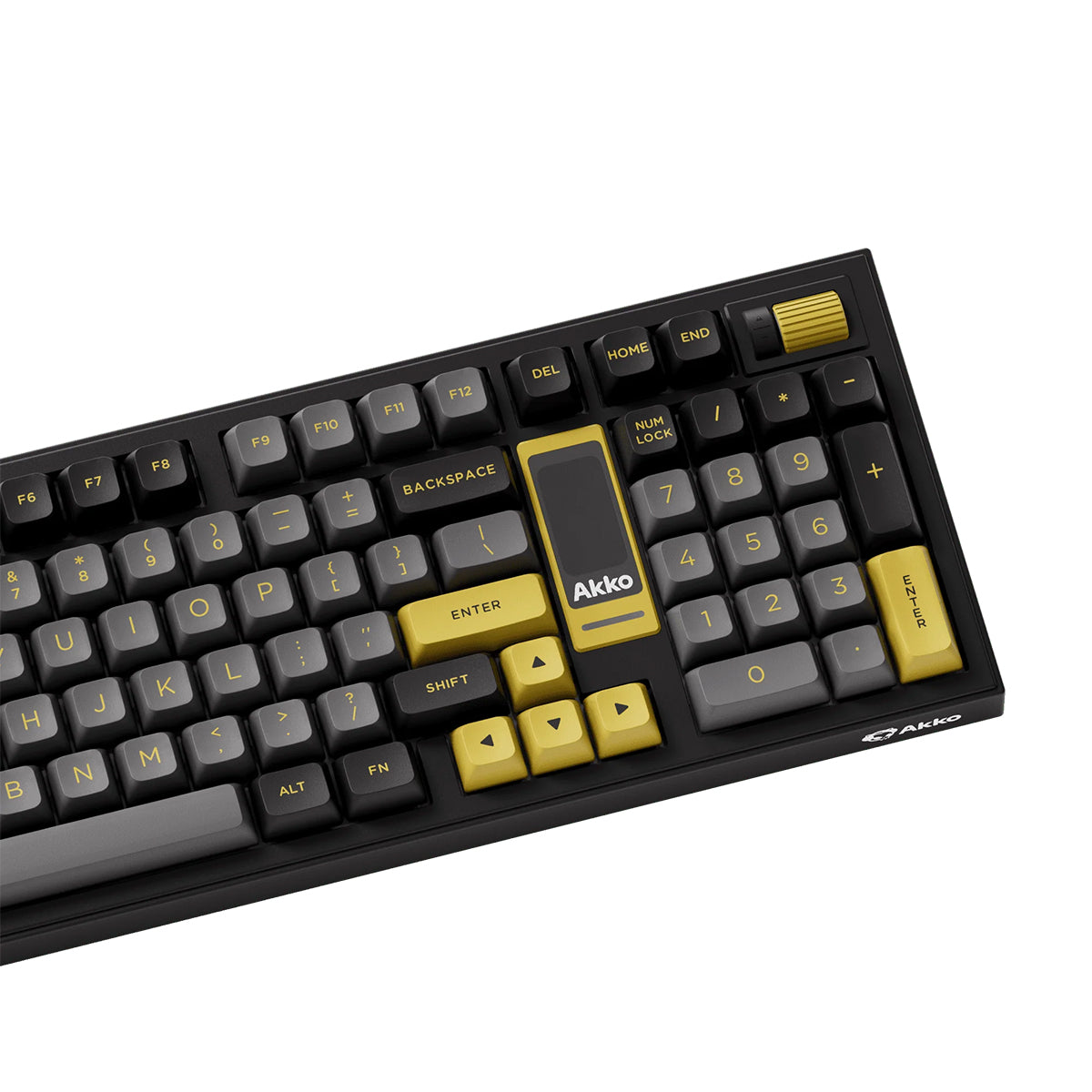 Akko 5098B Black & Gold 1800 Compact Wireless Mechanical Keyboard with LCD & RGB Backlit - Hot-Swappable Piano Pro V3 Switches for Gaming, Typing & Office Work