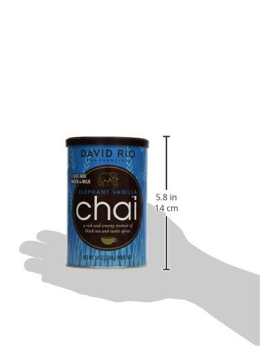 David Rio Elephant Vanilla Chai Tea Mix - 14oz Bag | Premium Spiced Chai Latte Powder for Coffee Shops & Home Brewing | Perfect for Morning Energy, Afternoon Tea Time & Cozy Evenings
