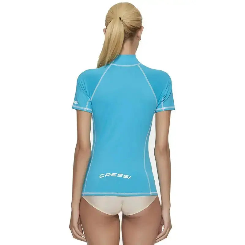 Women's Short Sleeve Rashguard - UPF 50+ Sun Protection Swim Shirt for Surfing, Yoga & Beach Activities | Cressi Lady Rash Guard | Perfect for Swimming, Water Sports & Outdoor Workouts