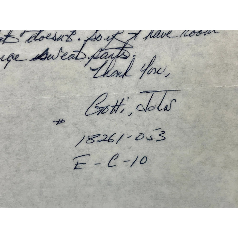 Authentic John Gotti Hand-Signed Prison Letter Framed with PSA/DNA COA - Rare Gambino Mafia Mob Autograph Collectible - Perfect for Mafia Memorabilia Displays & Crime History Enthusiasts