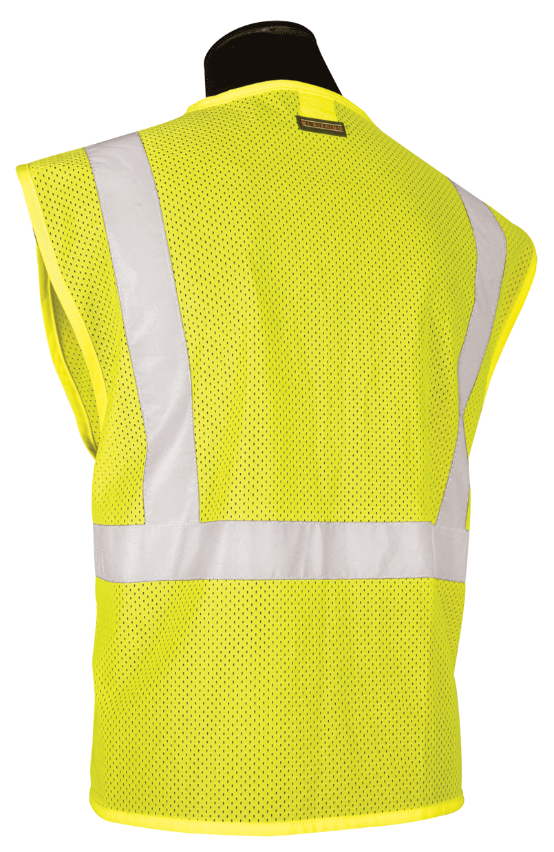Economy Series Polyester/Ultra Cool Mesh Class 2 Safety Vest - High Visibility Workwear for Construction, Roadside & Outdoor Activities