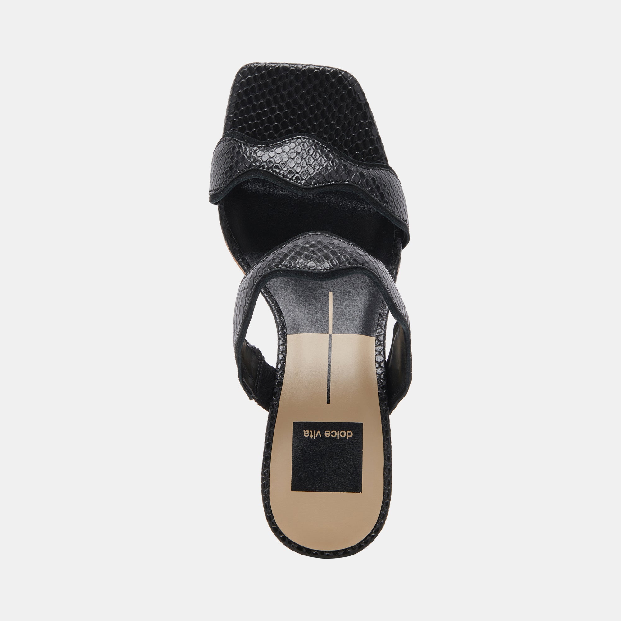 ILVA WIDE HEELS ONYX EMBOSSED LEATHER - Comfortable Women's Block Heel Shoes for Work, Party & Evening Out