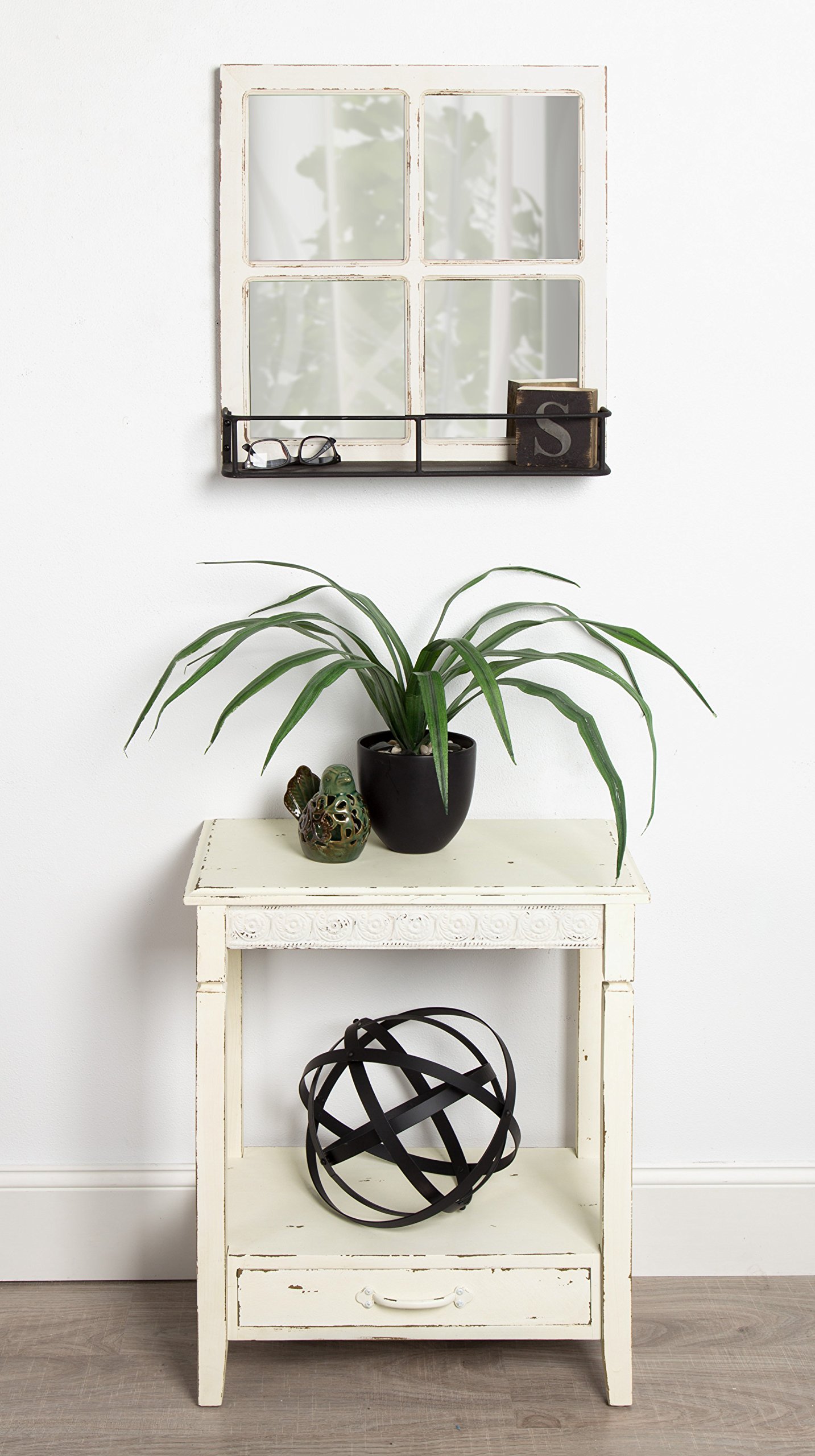 Kate and Laurel Idabelle Wood Side Table with Drawer - Cream Nightstand for Bedroom, Living Room, or Office - Small End Table with Storage Space