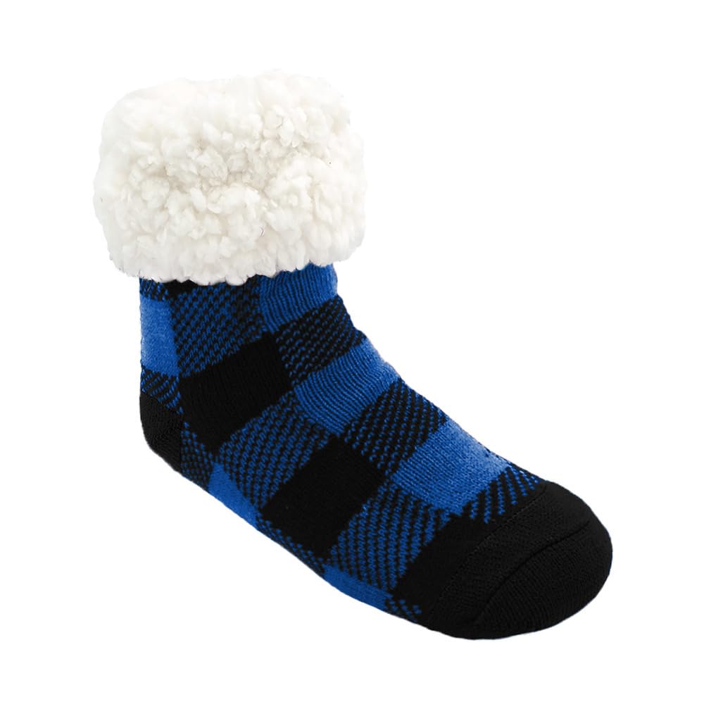 Pudus Kids Warm Cozy Recycled Slipper Socks for Boys & Girls - Eco-Friendly Winter Slipper Socks for Children - Perfect for Indoor Play, Home & Cold Weather Comfort