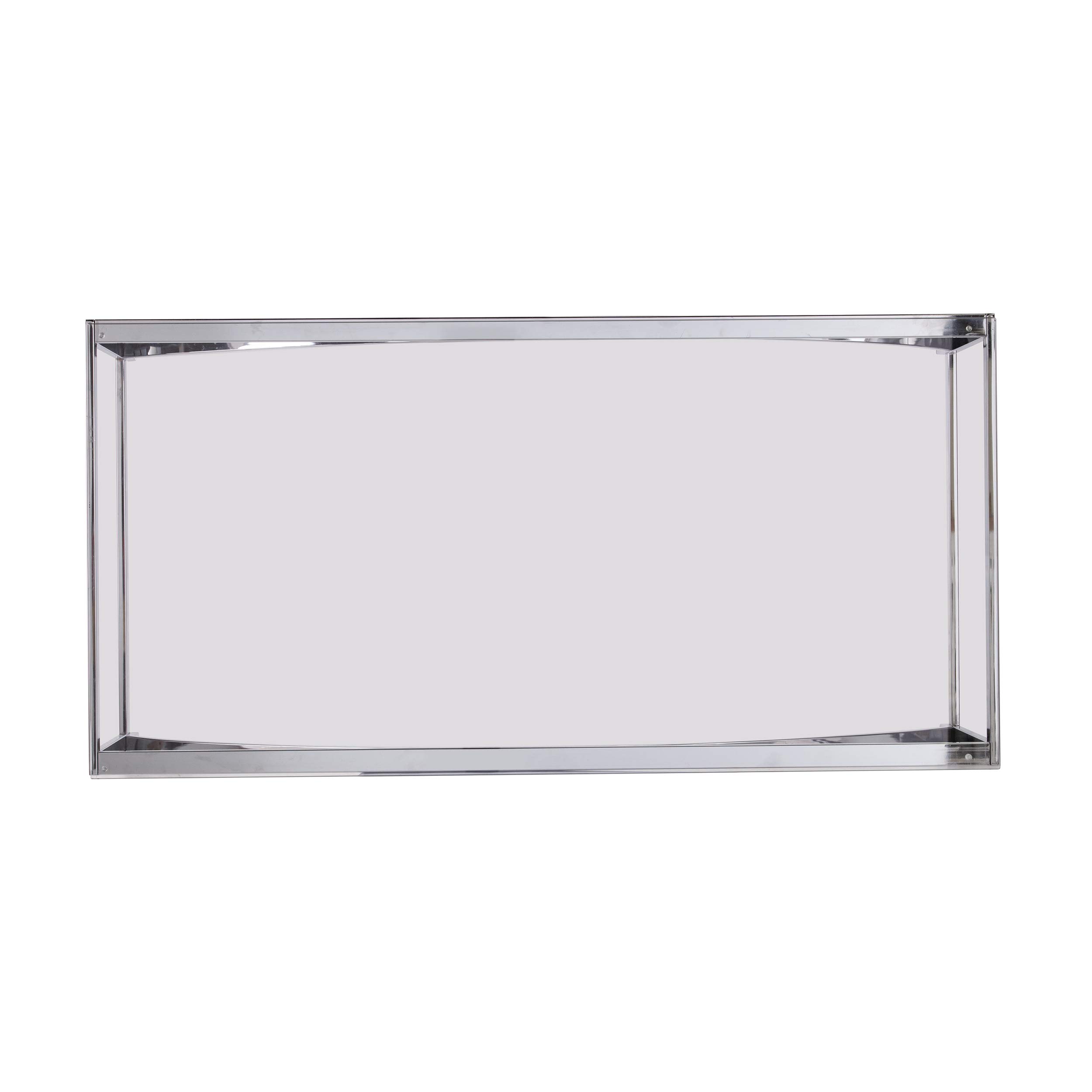 SEI Furniture Stevenly Modern Chrome Coffee Table - Stylish Living Room Center Table for Small Spaces, Home Decor & Entertainment Areas