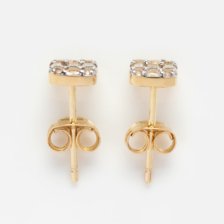 Solid Gold Art Deco Stud Earrings for Women – Vintage Style Luxury Jewelry for Parties, Weddings & Special Occasions