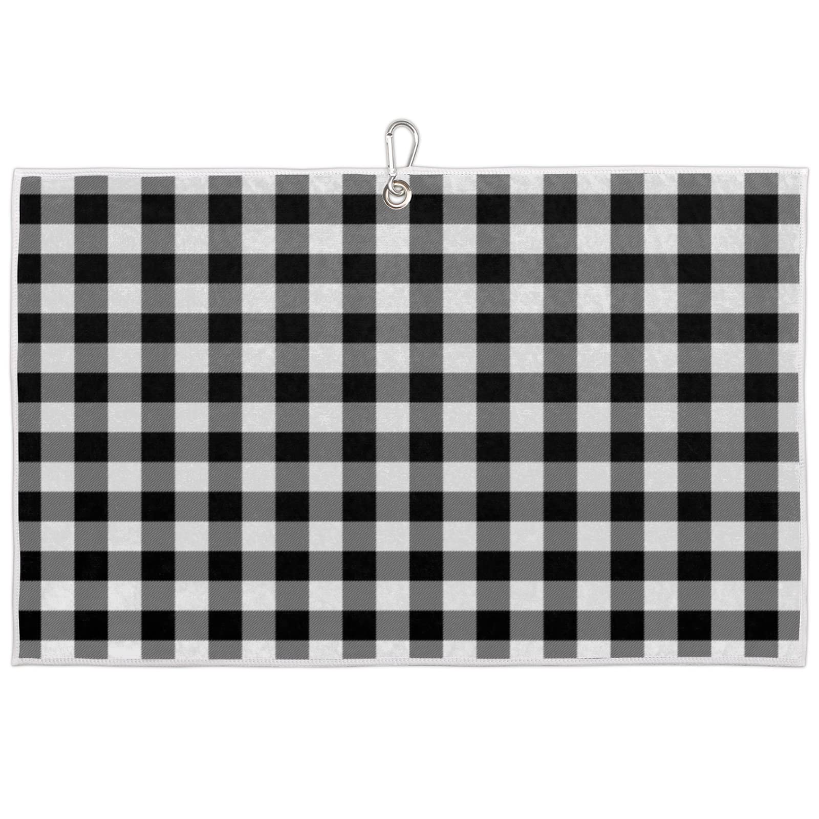 Buffalo Plaid Golf Towel with Clip for Golf Bags - 15