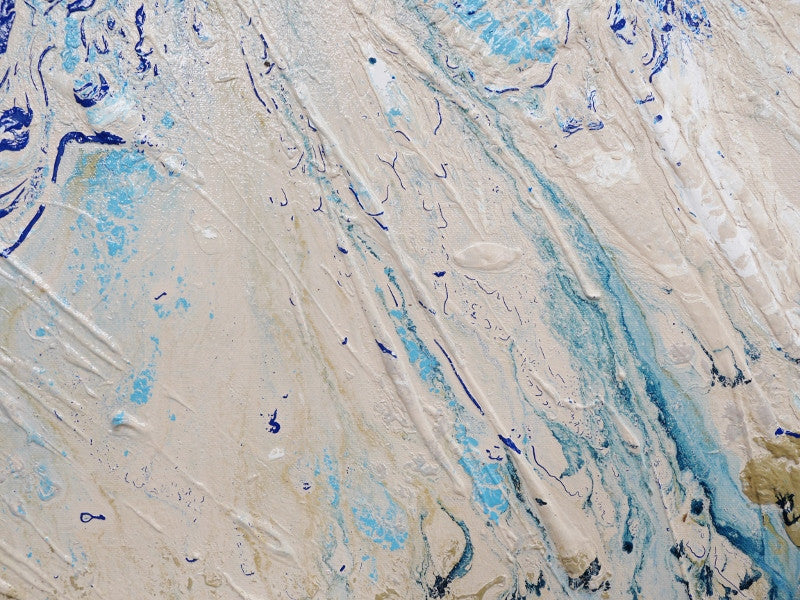 Abstract Blue Creme Wall Art - Modern Canvas Painting for Home & Office Decor | Perfect for Living Room, Bedroom or Workspace
