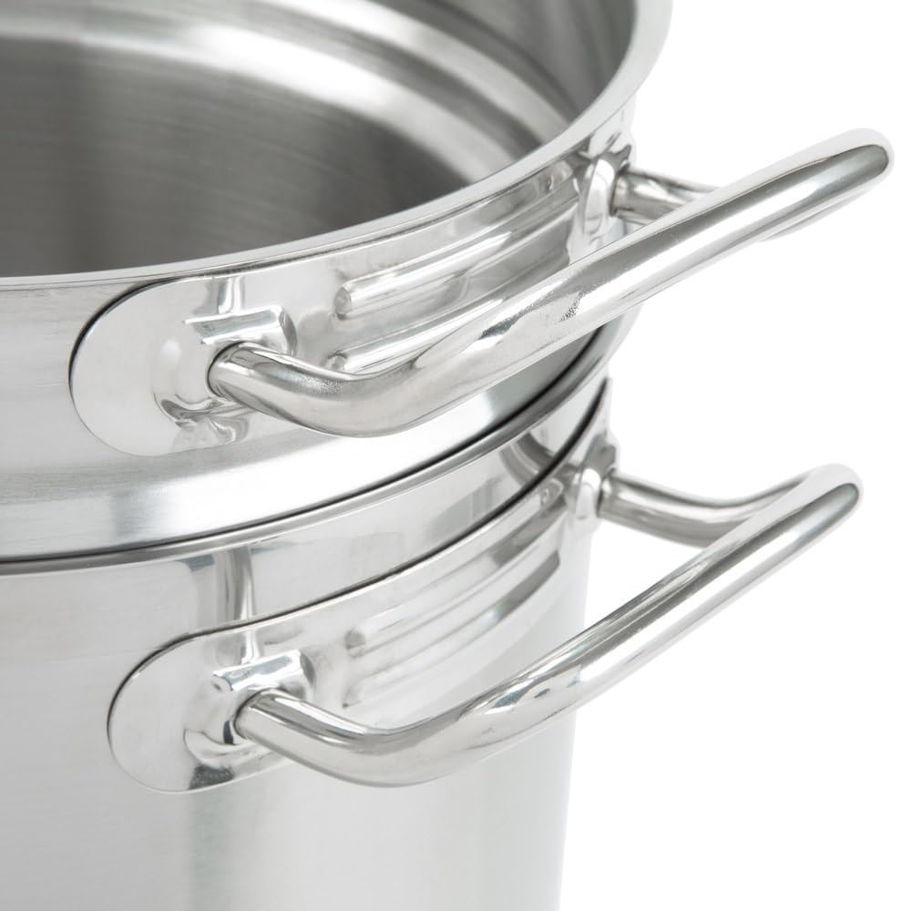 Soro Essentials 20 Quart Stainless Steel Double Boiler Pot with Lid - Professional Steam Melting Stock Pot for Butter, Chocolate, Cheese, Caramel, Fondue & Candy Making - Perfect for Home Kitchens, Bakeries & Restaurants (Ideal for Dessert Sauces, Candy Production & Commercial Food Prep)