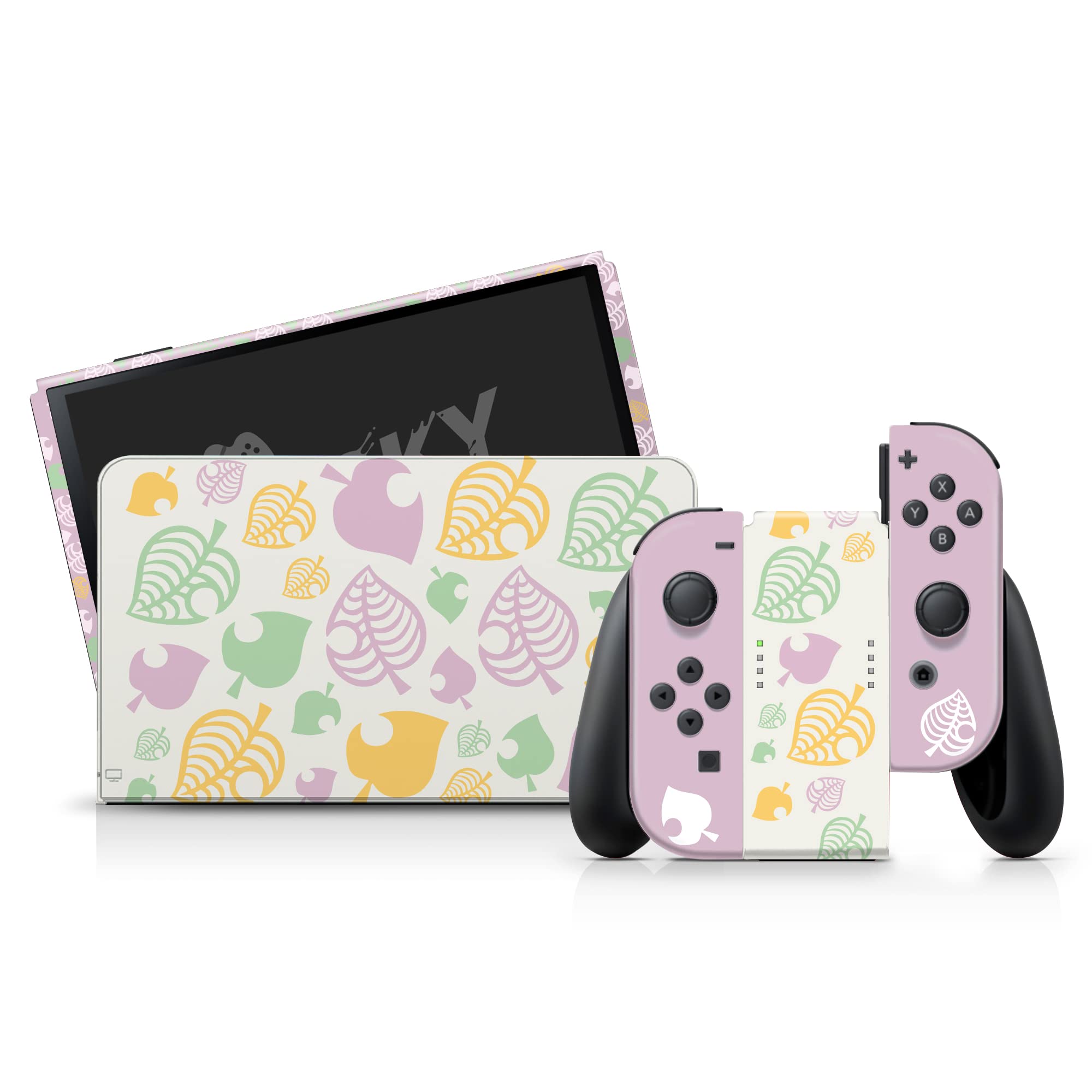 Premium 3M Vinyl Full Wrap Decal Skin for Nintendo Switch OLED - Cute Pastel Design, Non-Slip Grip & Scratch Protection | Perfect for Gaming, Travel & Customizing Your Console