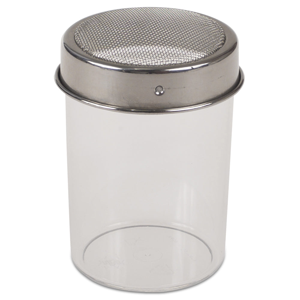 Premium Stainless Steel Powdered Sugar Dredger with Plastic Base - Perfect for Baking, Dessert Decorating & Coffee Topping
