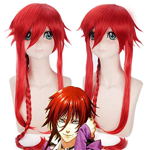 RTGFS Kamigami No Asobi Loki Laevatein Cosplay Wig - Long Red Synthetic Braided Wig for Women & Men - Anime Halloween Costume Accessory - Perfect for Cosplay Events, Halloween Parties, and Anime Conventions