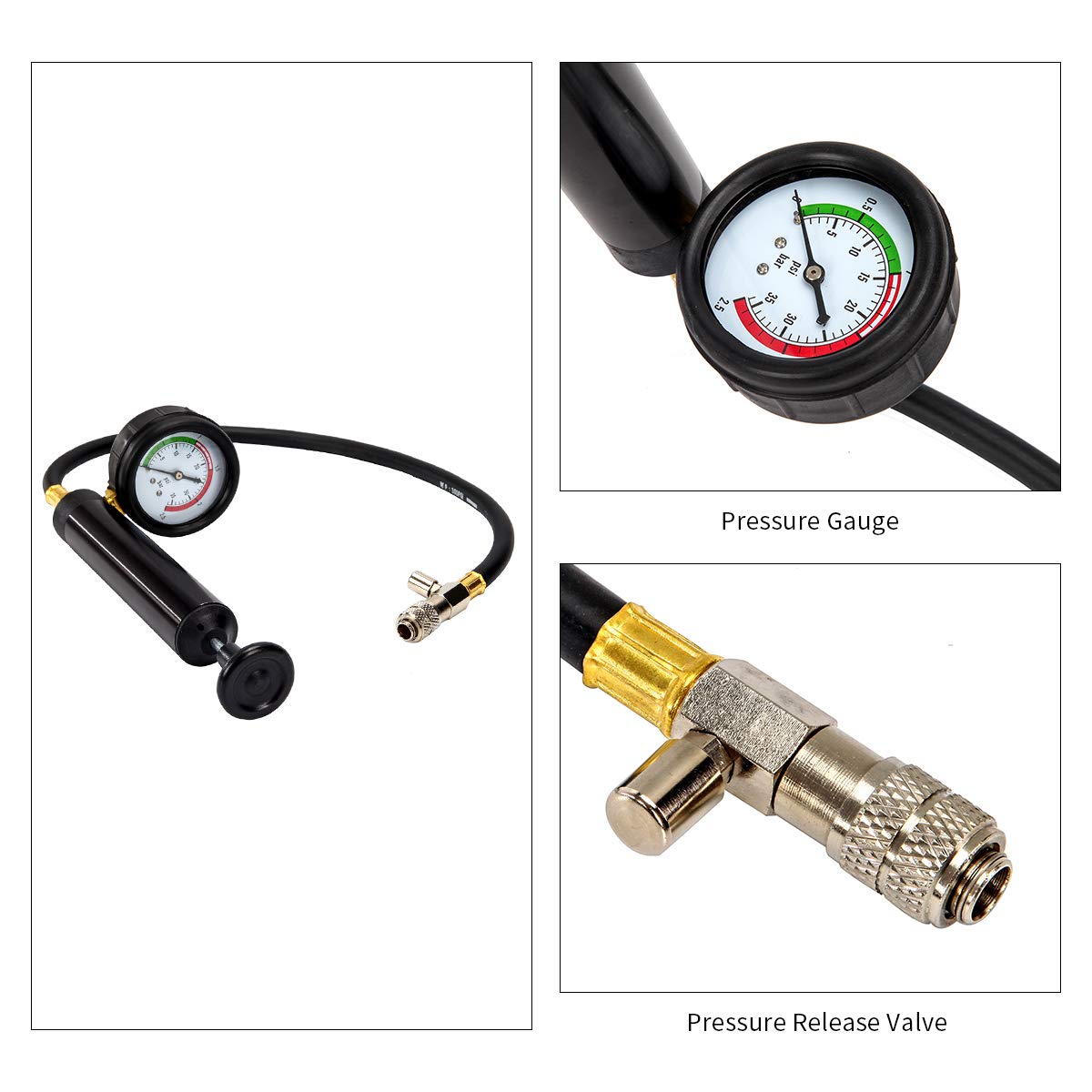 28-Piece Universal Radiator Pressure Tester & Vacuum Cooling System Kit with Toolbox - Compatible with Cars, Trucks & Motorcycles - Perfect for Auto Repair Shops & DIY Mechanics