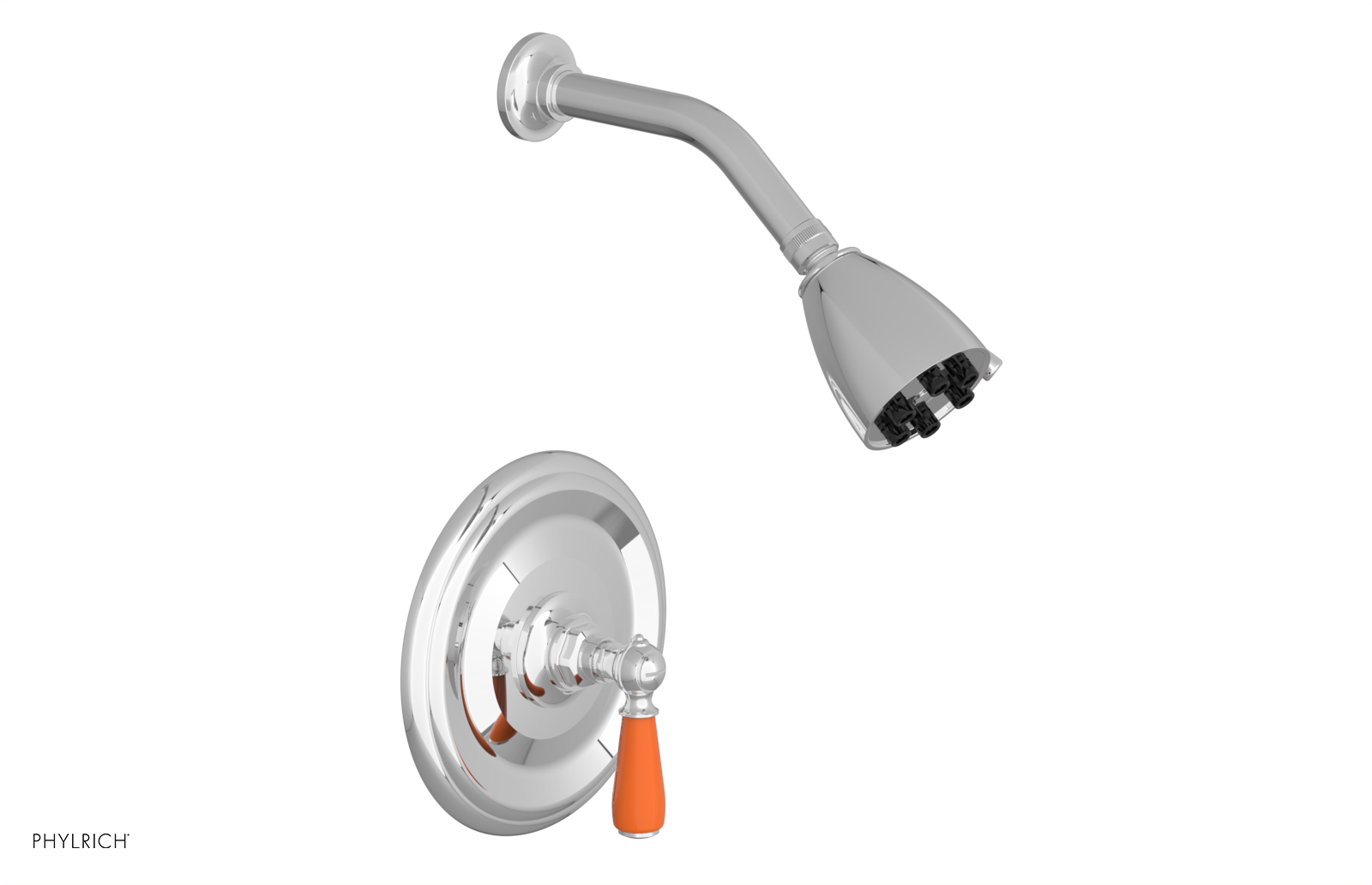 Jamestown Pressure Balance Shower Set with Lever Handle & Orange Accents - 165 22 - Perfect for Modern Bathrooms & Spa-Like Showers