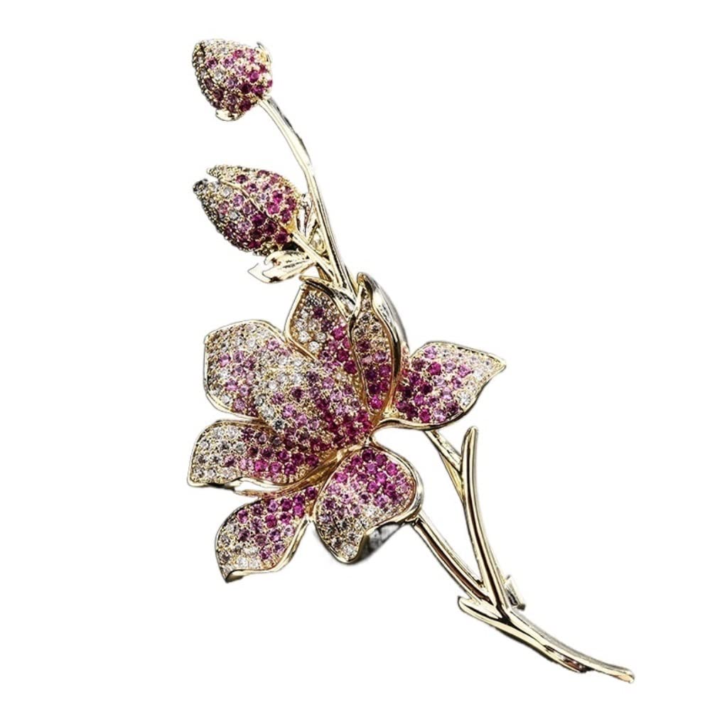 Elegant Floral Brooch Pins for Women - Purple Coat & Jacket Accessories | Fashion Jewelry Gift for Her | Perfect for Weddings, Parties & Office Wear