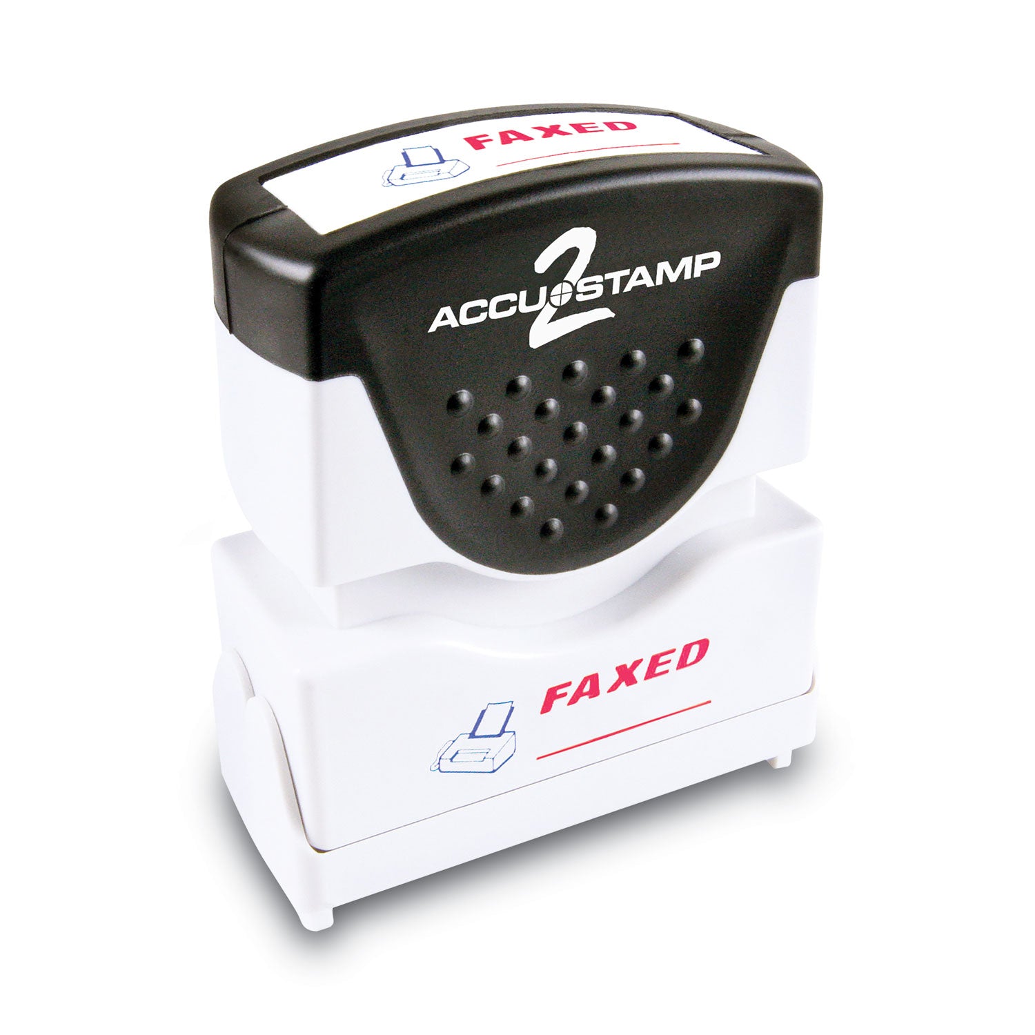 ACCUSTAMP2® Pre-Inked Shutter Stamp - Red & Blue Ink - Self-Inking FAX Stamp - 1.63