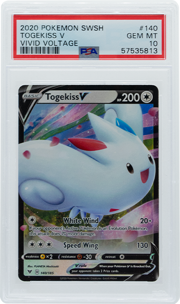 2020 Pokemon Sword & Shield Vivid Voltage Togekiss V #140 PSA 10 Graded Card - Perfect for Collectors, Gaming & Investment - Ideal for Pokemon TCG Tournaments, Display Cases & Gift Giving