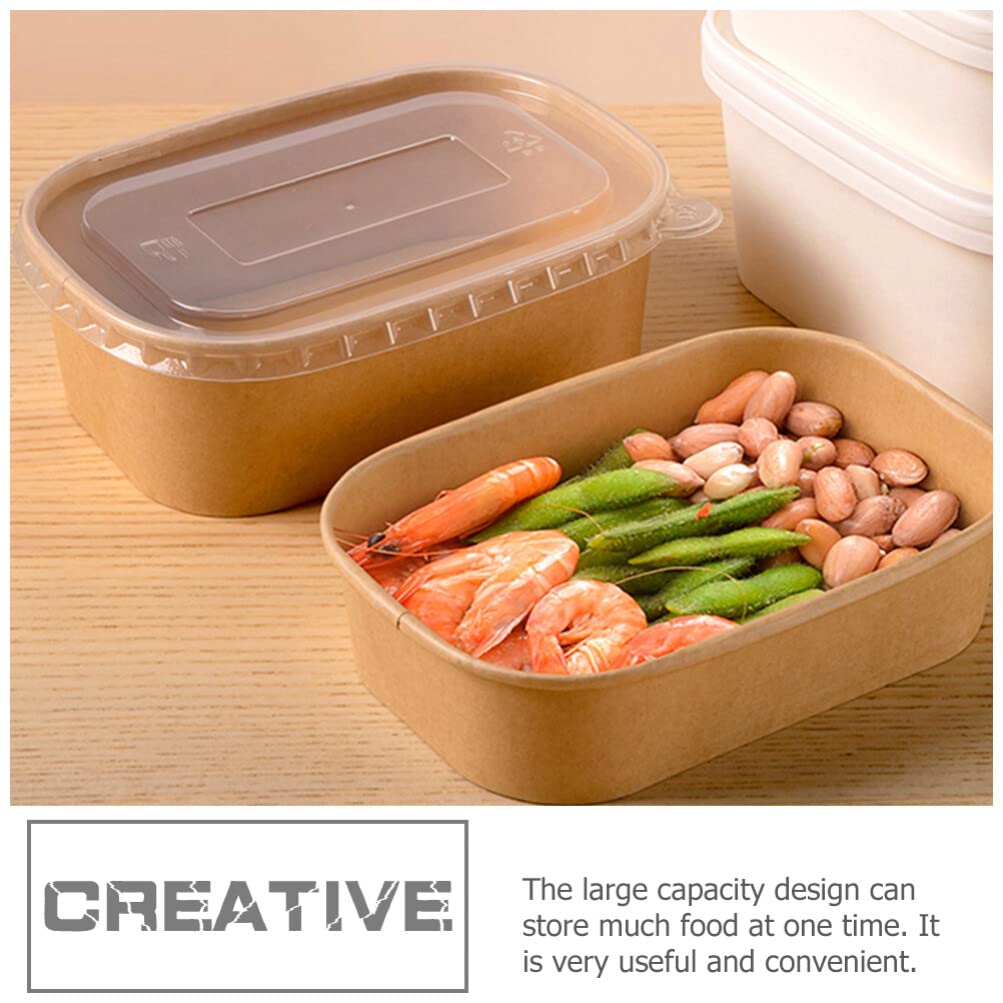 20-Pack 500ml Disposable Paper Food Containers with Clear Lids - Meal Prep, Charcuterie, Takeout & Rice Storage Containers | Ideal for Catering, Picnics & Food Delivery Services