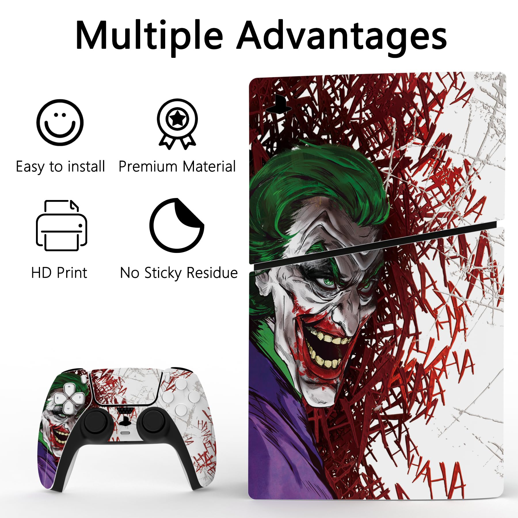 PlayVital PS5 Slim Console Skin Sticker - Vinyl Decal Cover for Controller, Remote, Headset & Charging Base - Durable & Customizable Gaming Accessory - Perfect for Gaming Setups & Personalization