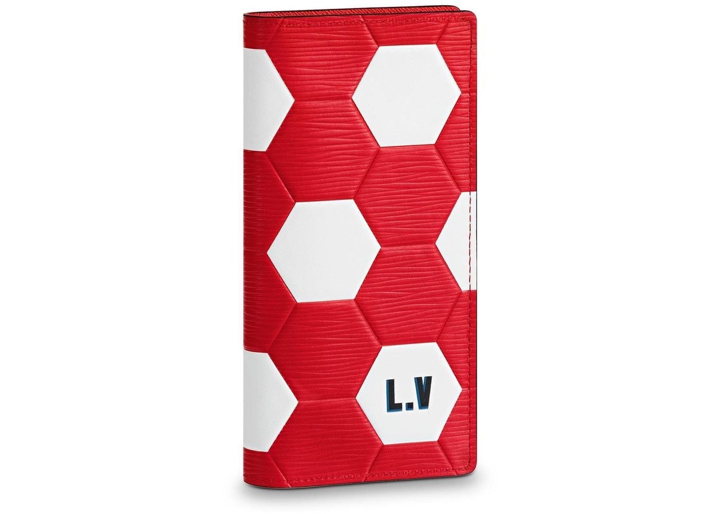 Authentic LV Brazza Wallet in Epi Leather - Hexagon Design & Vibrant Red | Luxury Men's Bifold Wallet for Everyday Use & Gifting